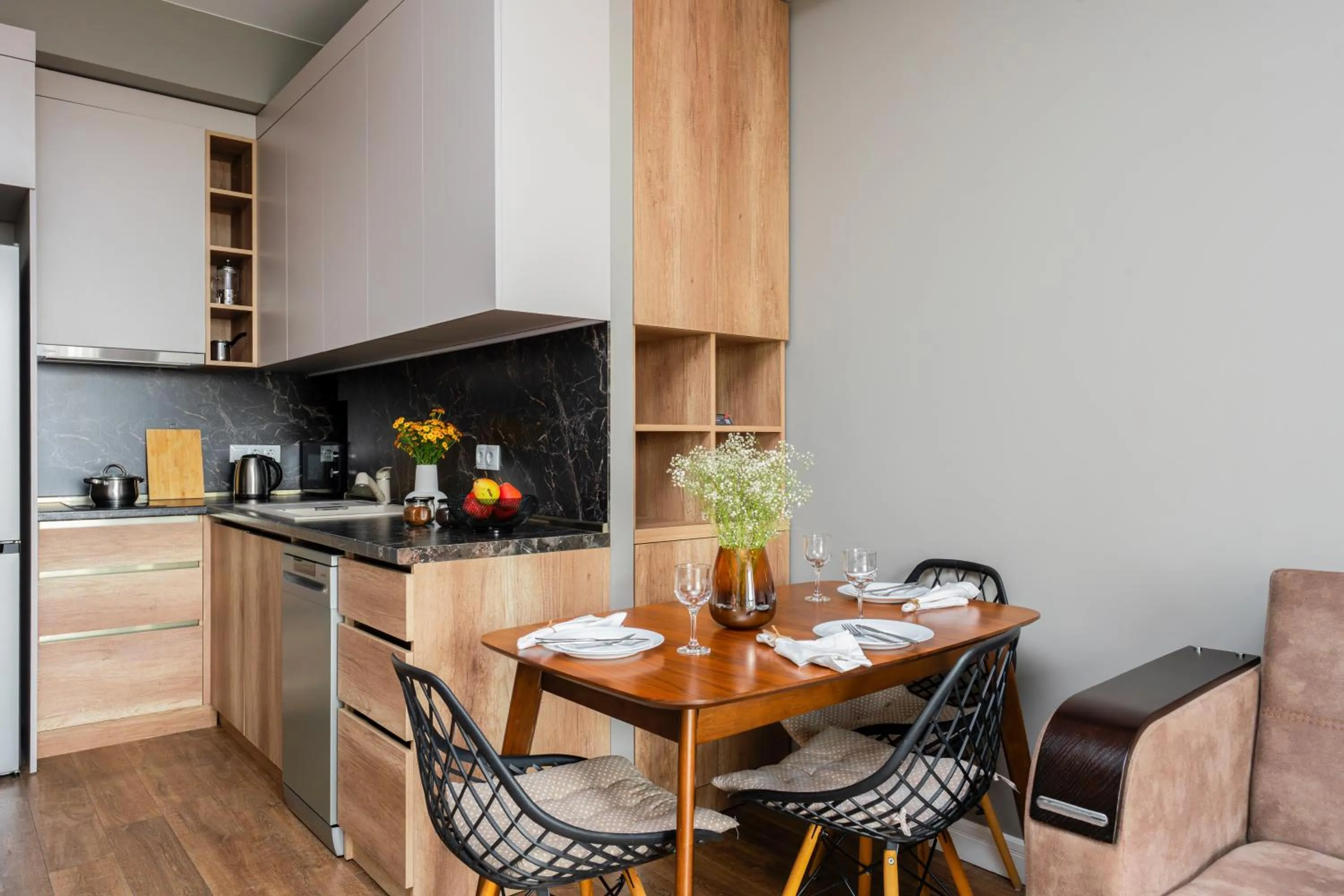 Kitchen or kitchenette in Apart-hotel on Koghbatsi 16