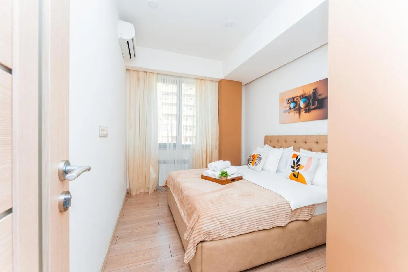 Bedroom, Bed in Apart-hotel on Koghbatsi 16