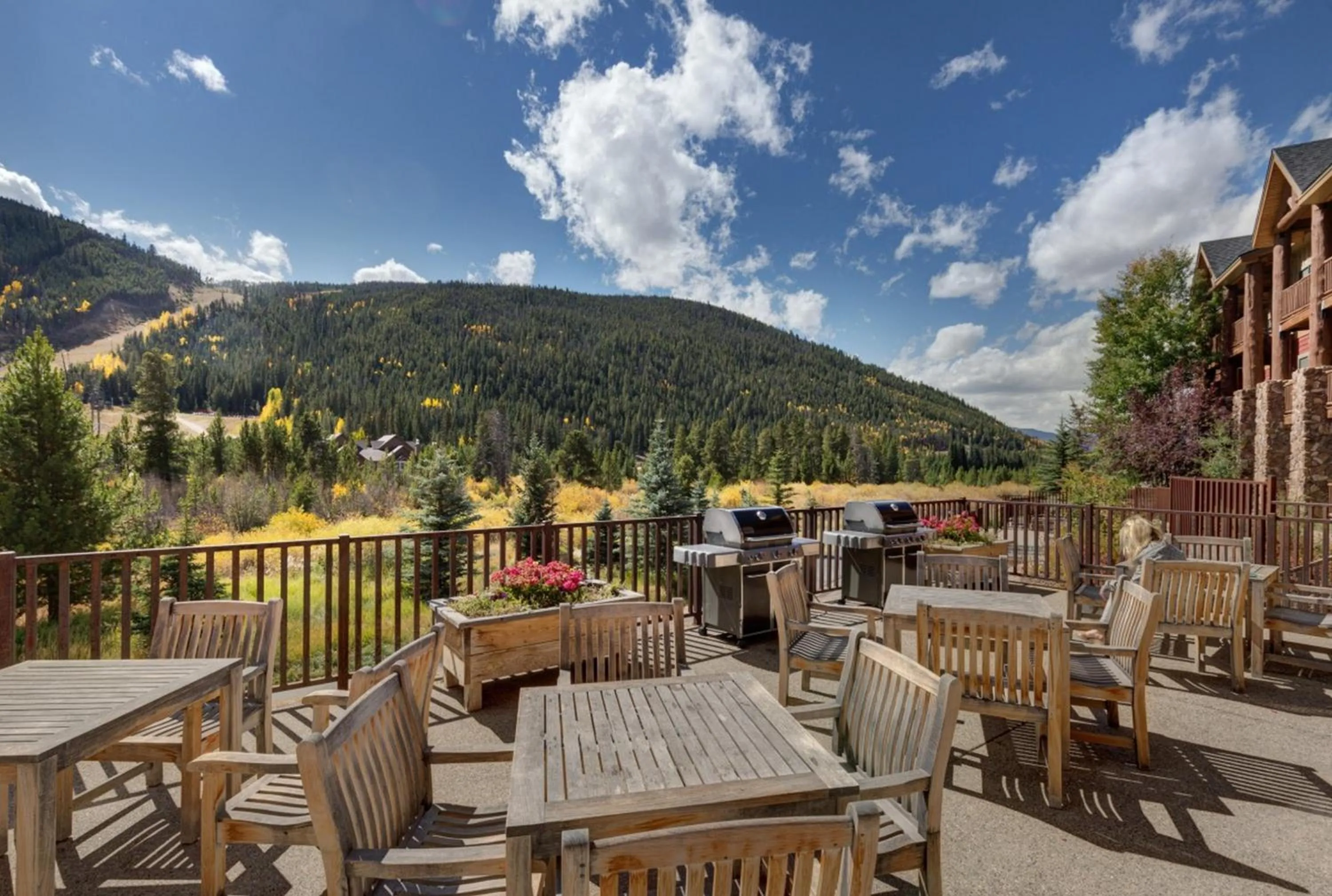 Patio in Hidden River Lodge by Summit County Mountain Retreats
