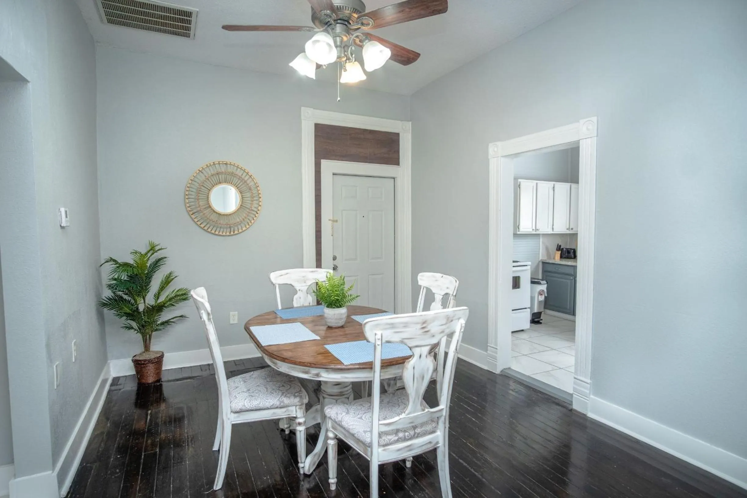 Dining area in Remodeled Historic 2BR 1BA House Near Downtown