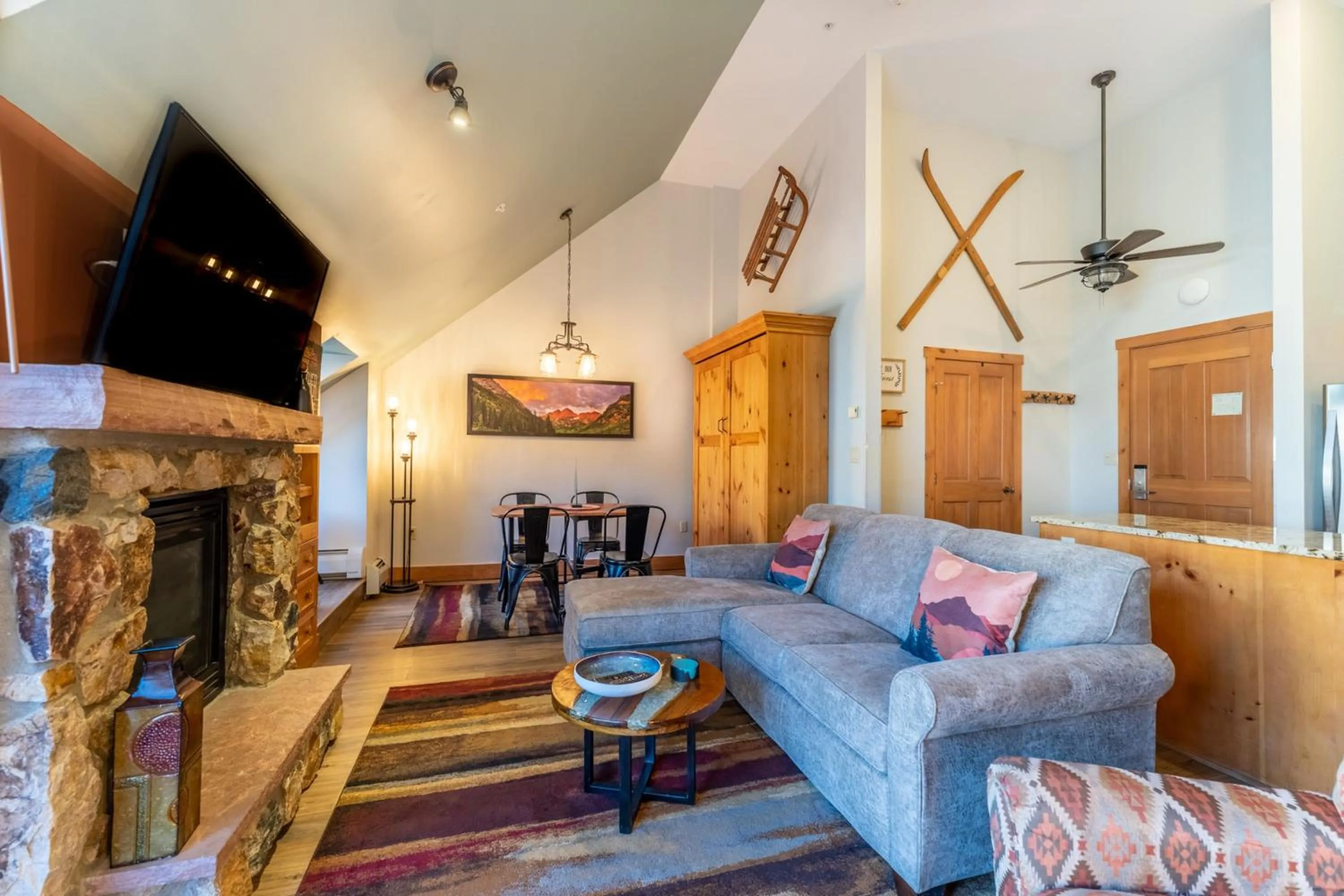 Living room in Expedition Station by Summit County Mountain Retreats