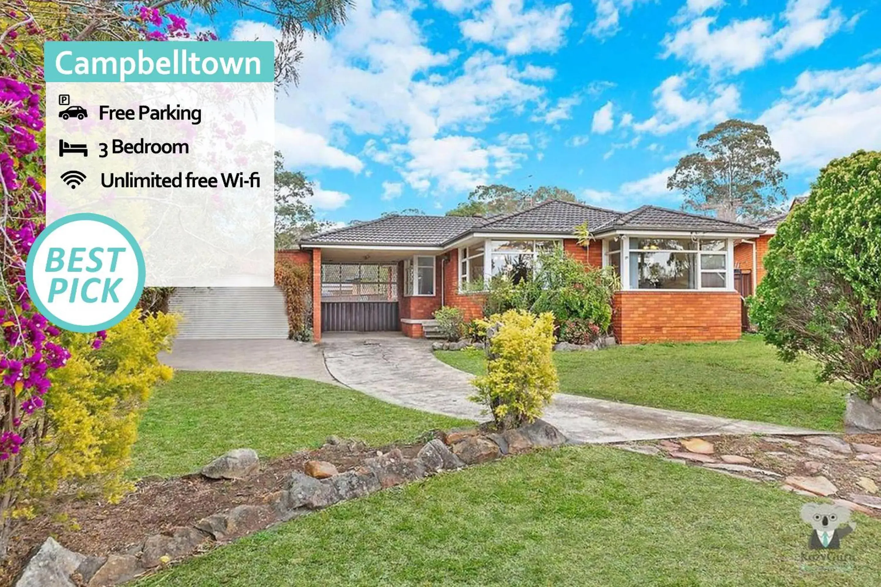CAMPBELLTOWN HOLIDAY HOME 3 BED + FREE PARKING NCA039 CAMPBELLTOWN HOLIDAY HOME 3 BED + FREE PARKING NCA039