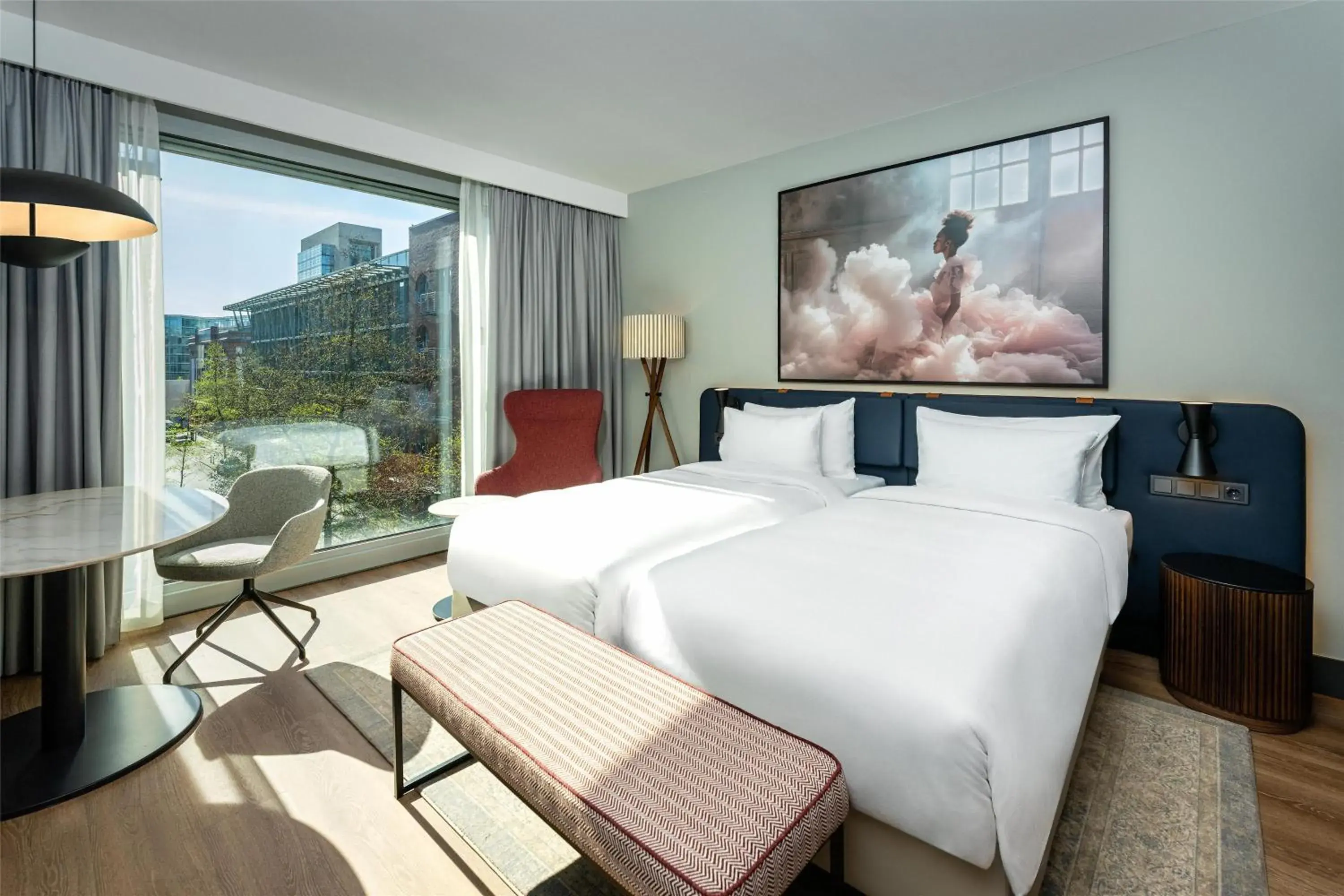 Bedroom, Bed in Radisson Blu Media Harbour Hotel, Düsseldorf Bedroom, Bed in Radisson Blu Media Harbour Hotel, Düsseldorf