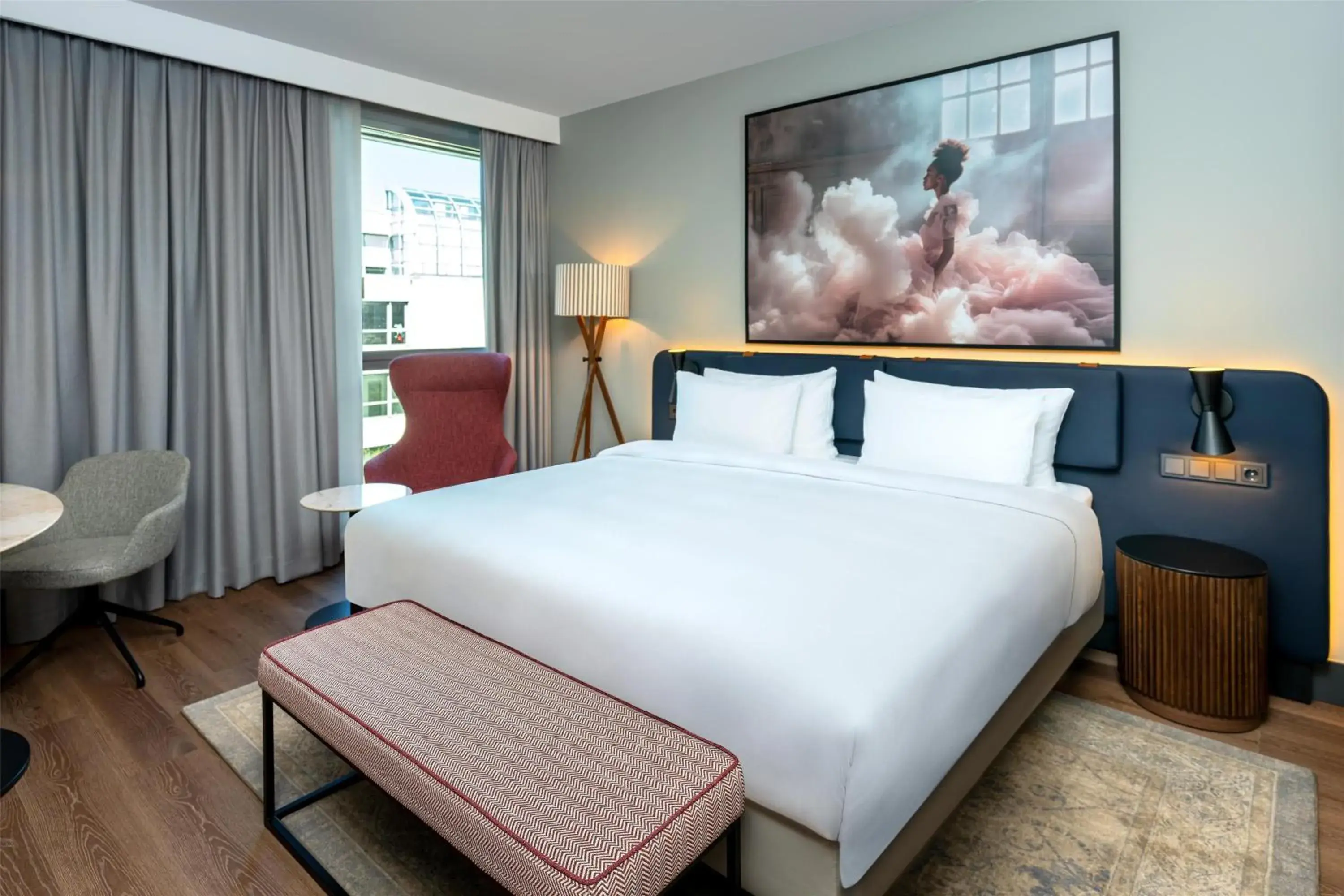 Bedroom, Bed in Radisson Blu Media Harbour Hotel, Düsseldorf Bedroom, Bed in Radisson Blu Media Harbour Hotel, Düsseldorf