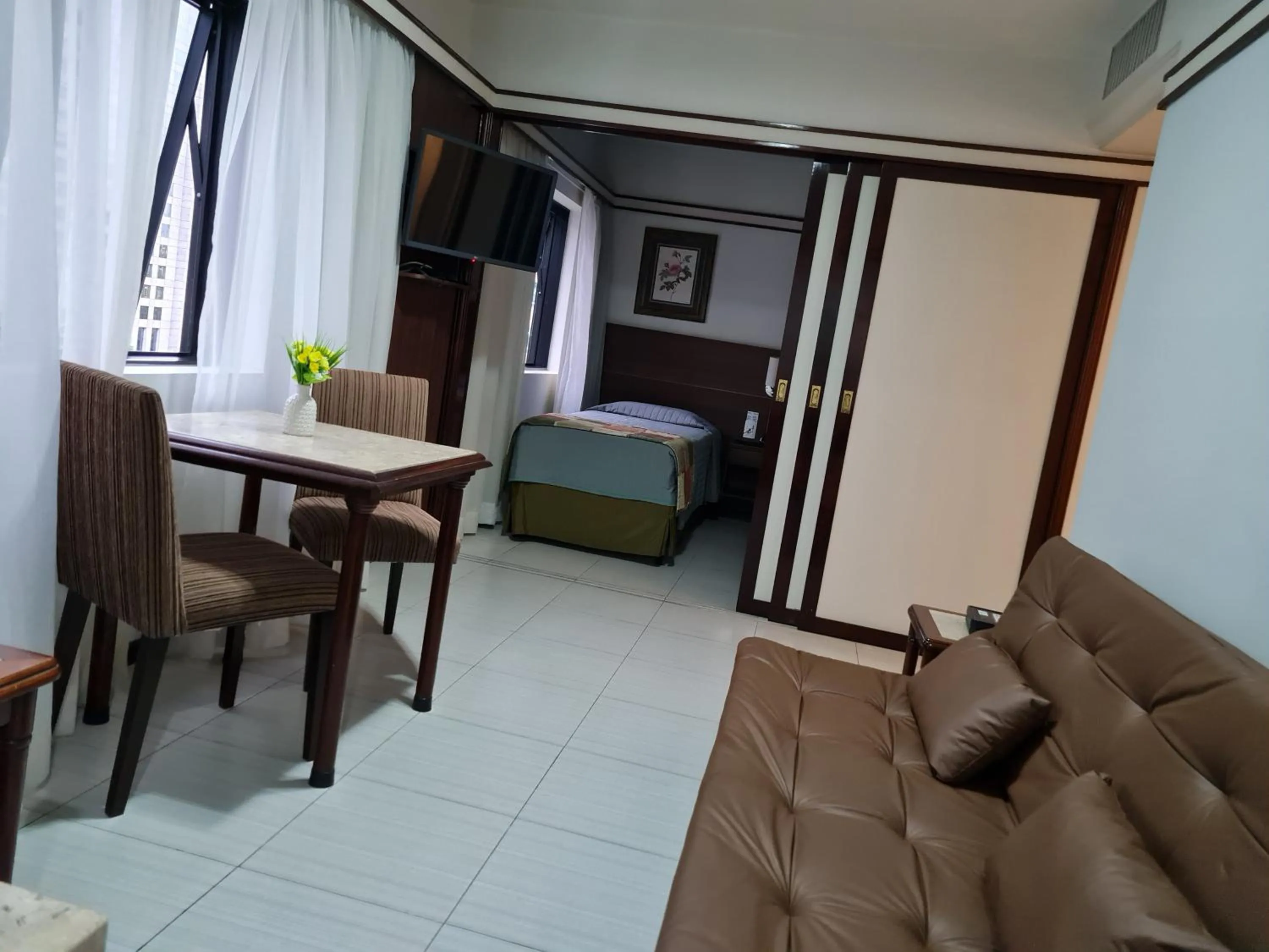 Living room, Bed in The Time Flat - Berrini - 200 metros do WTC