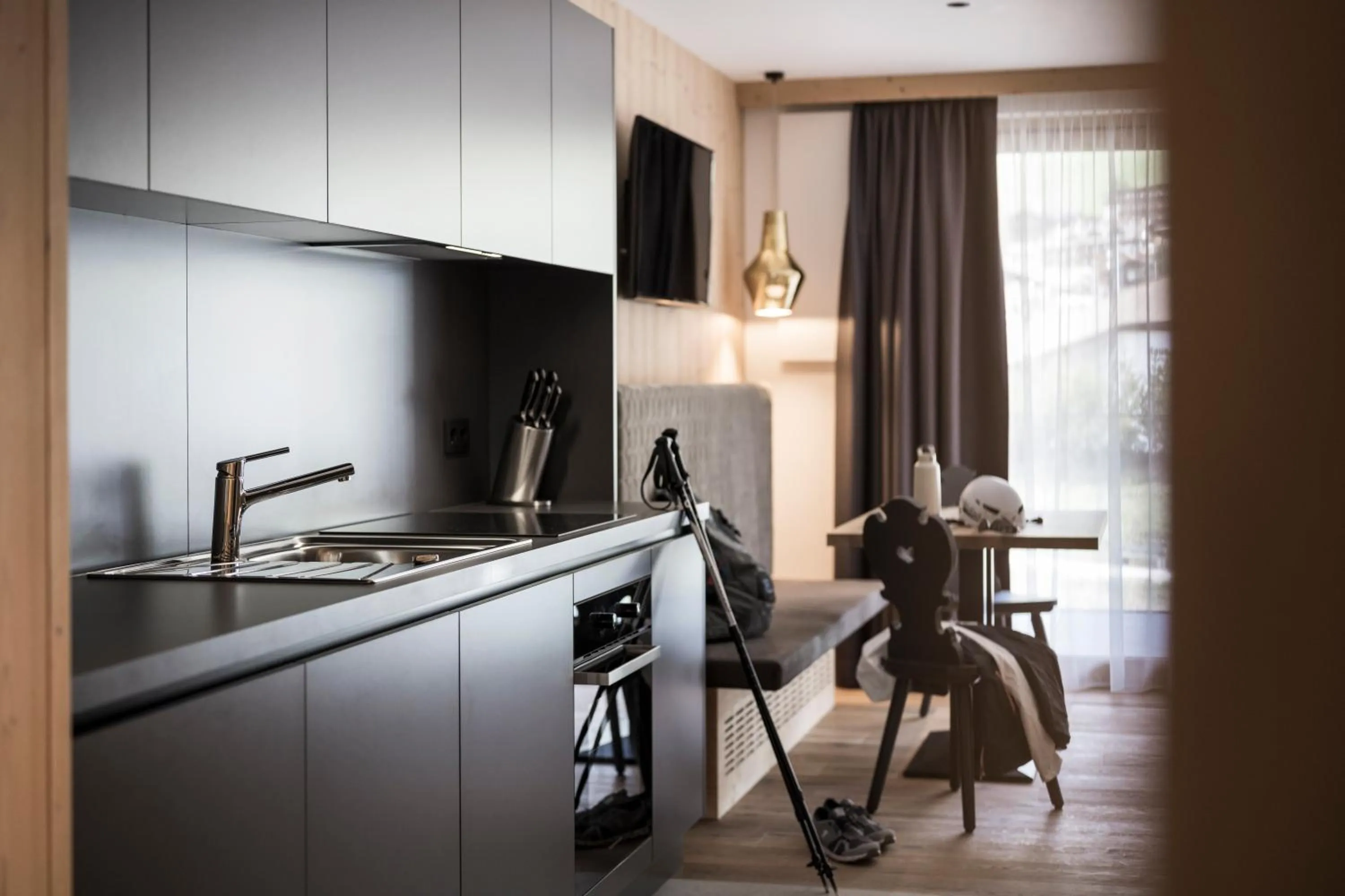 Kitchen or kitchenette in Aparthotel Gamz