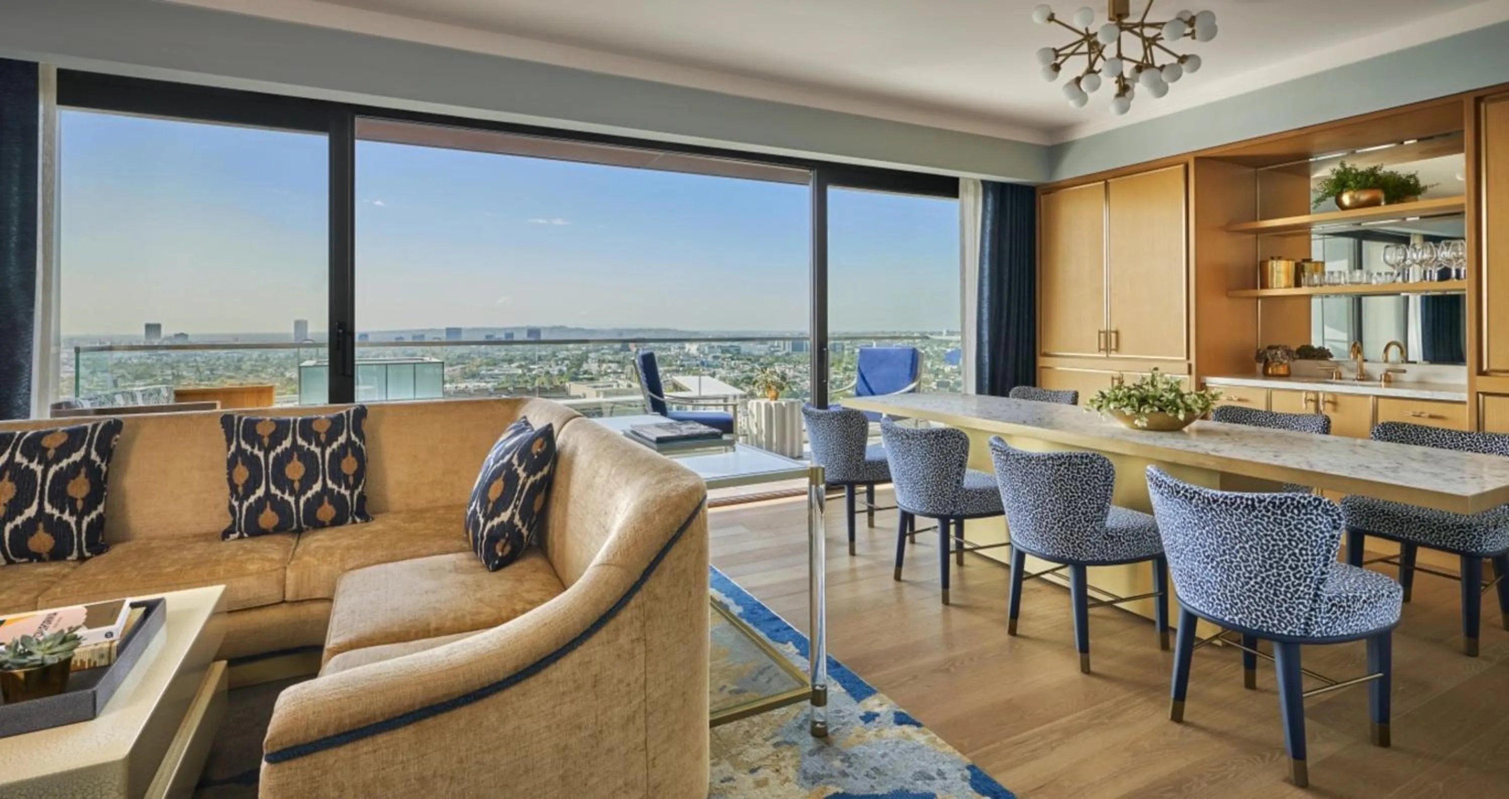 Living room in The Sun Rose West Hollywood