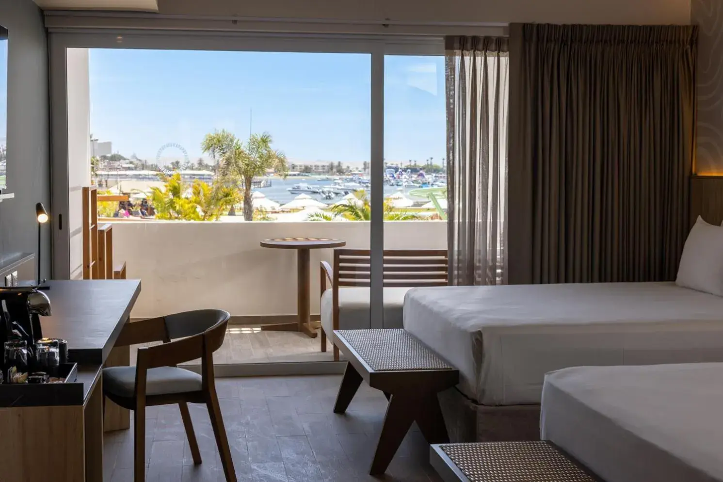 Balcony/Terrace, Bed in Aranwa Paracas Resort & Spa Balcony/Terrace, Bed in Aranwa Paracas Resort & Spa