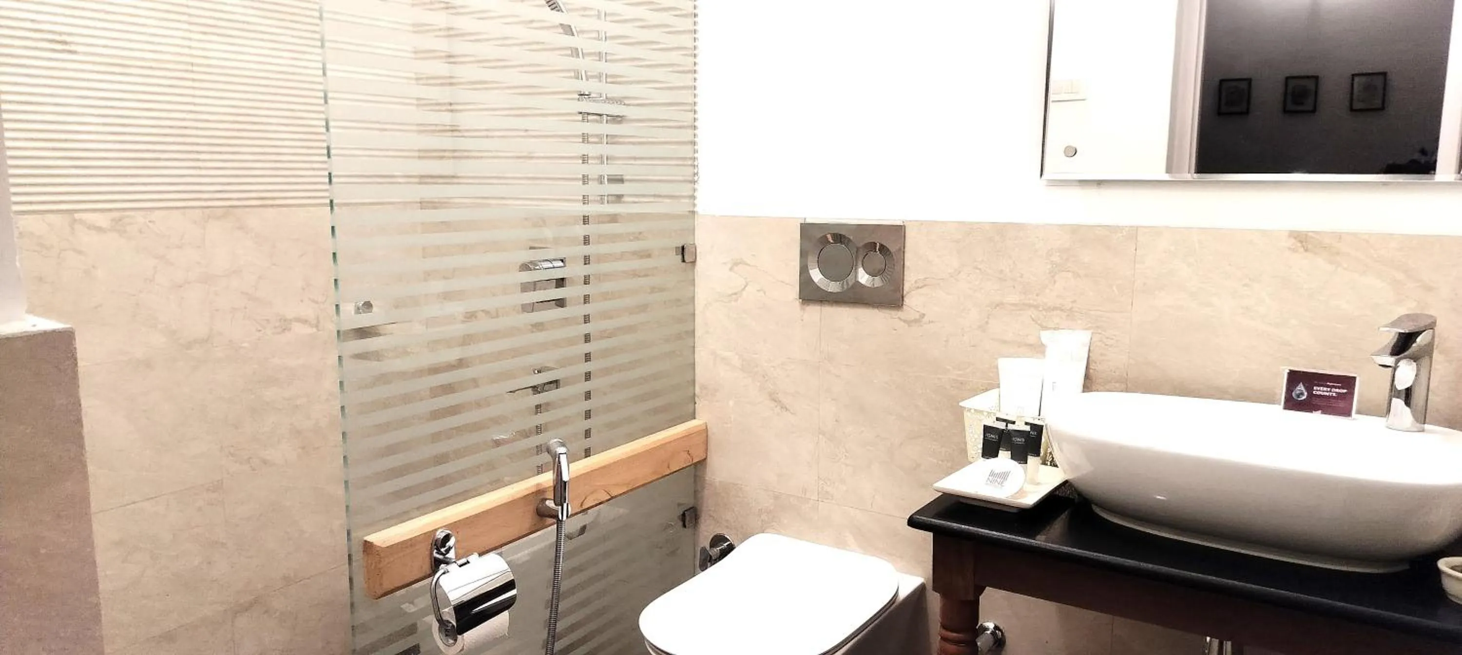 Bathroom in Bhikampur Lodge By Nine Hotels