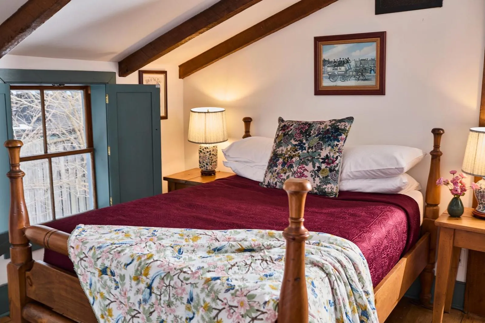 Bed in The Olde Angel Inn