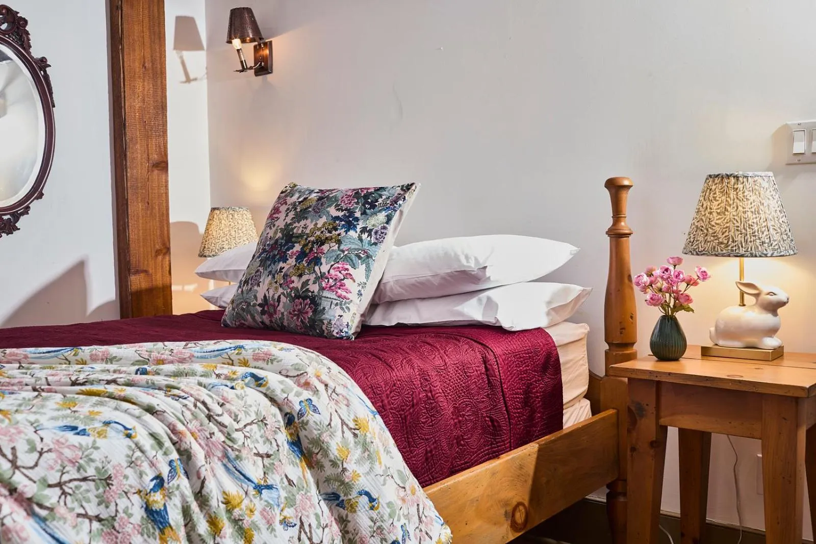 Bed in The Olde Angel Inn