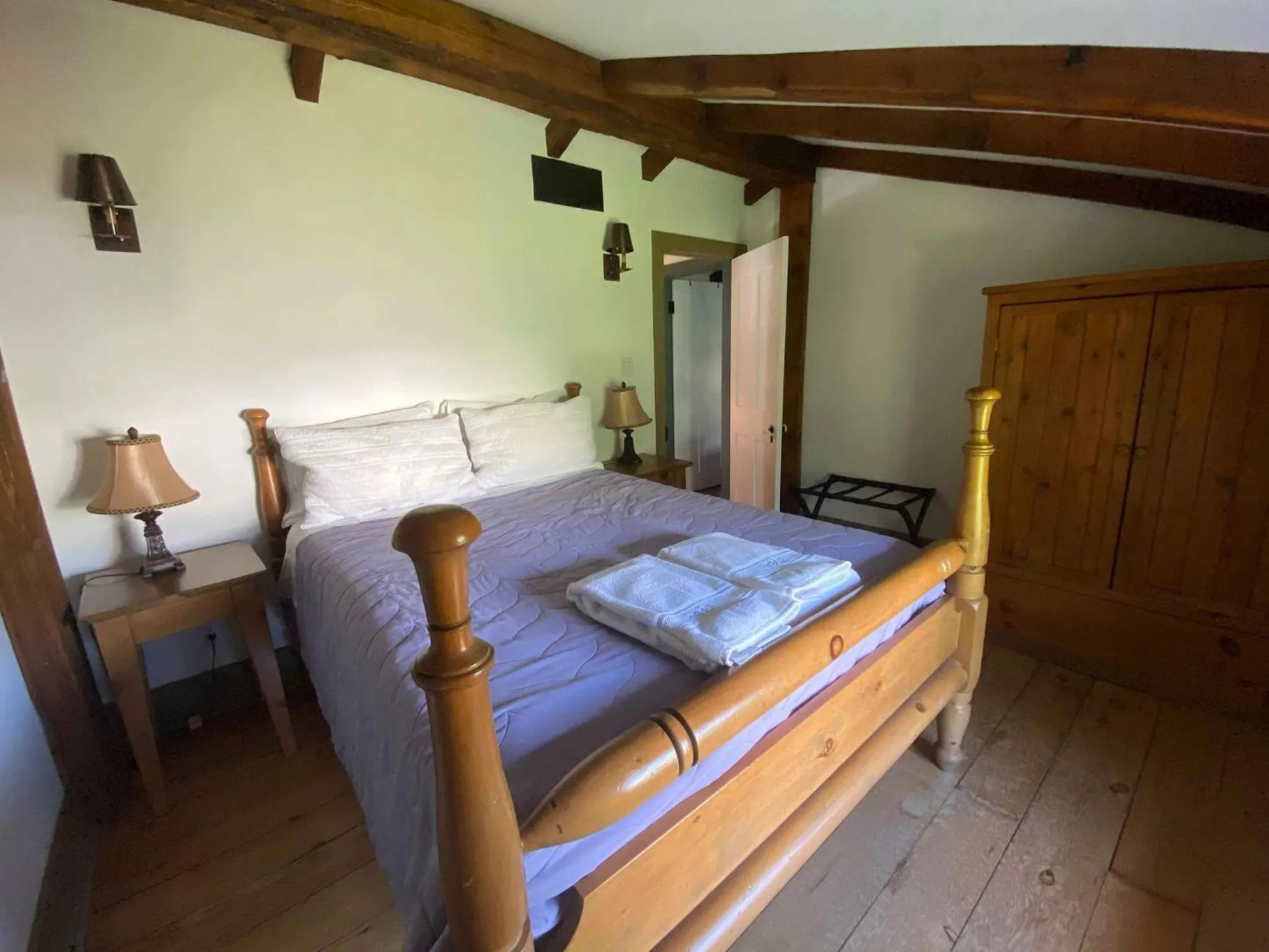 Bed in The Olde Angel Inn