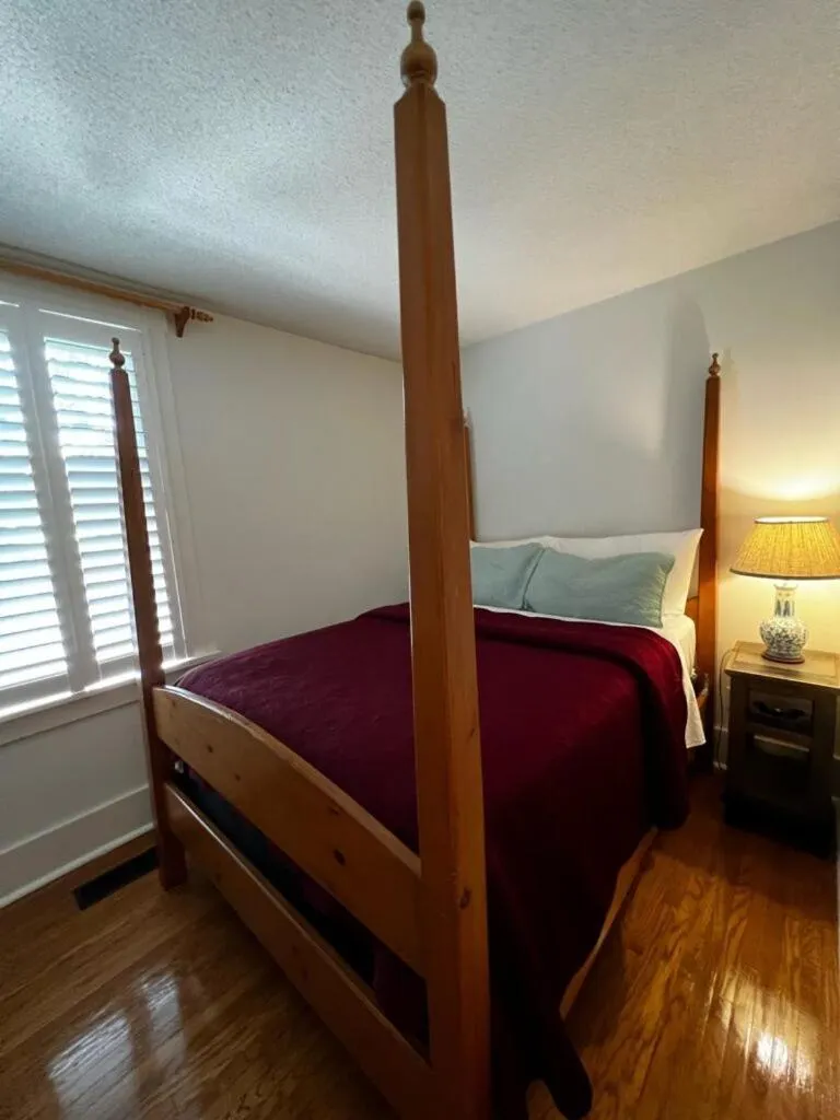 Bed in The Olde Angel Inn