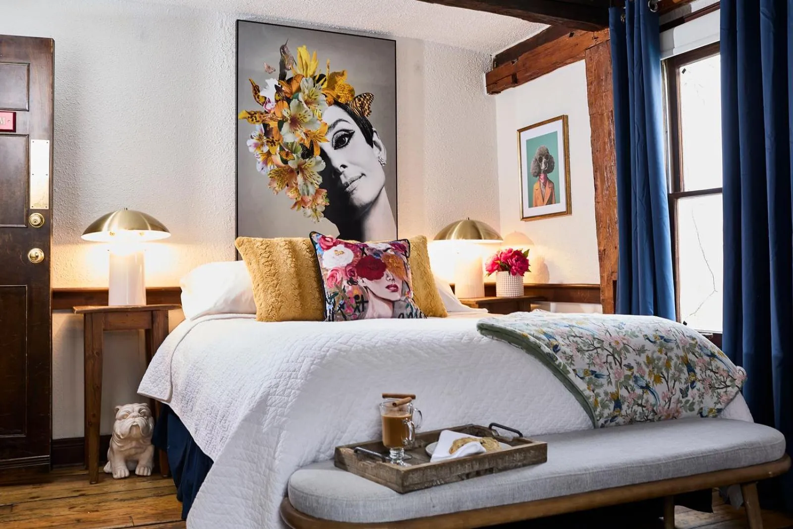 Bed in The Olde Angel Inn