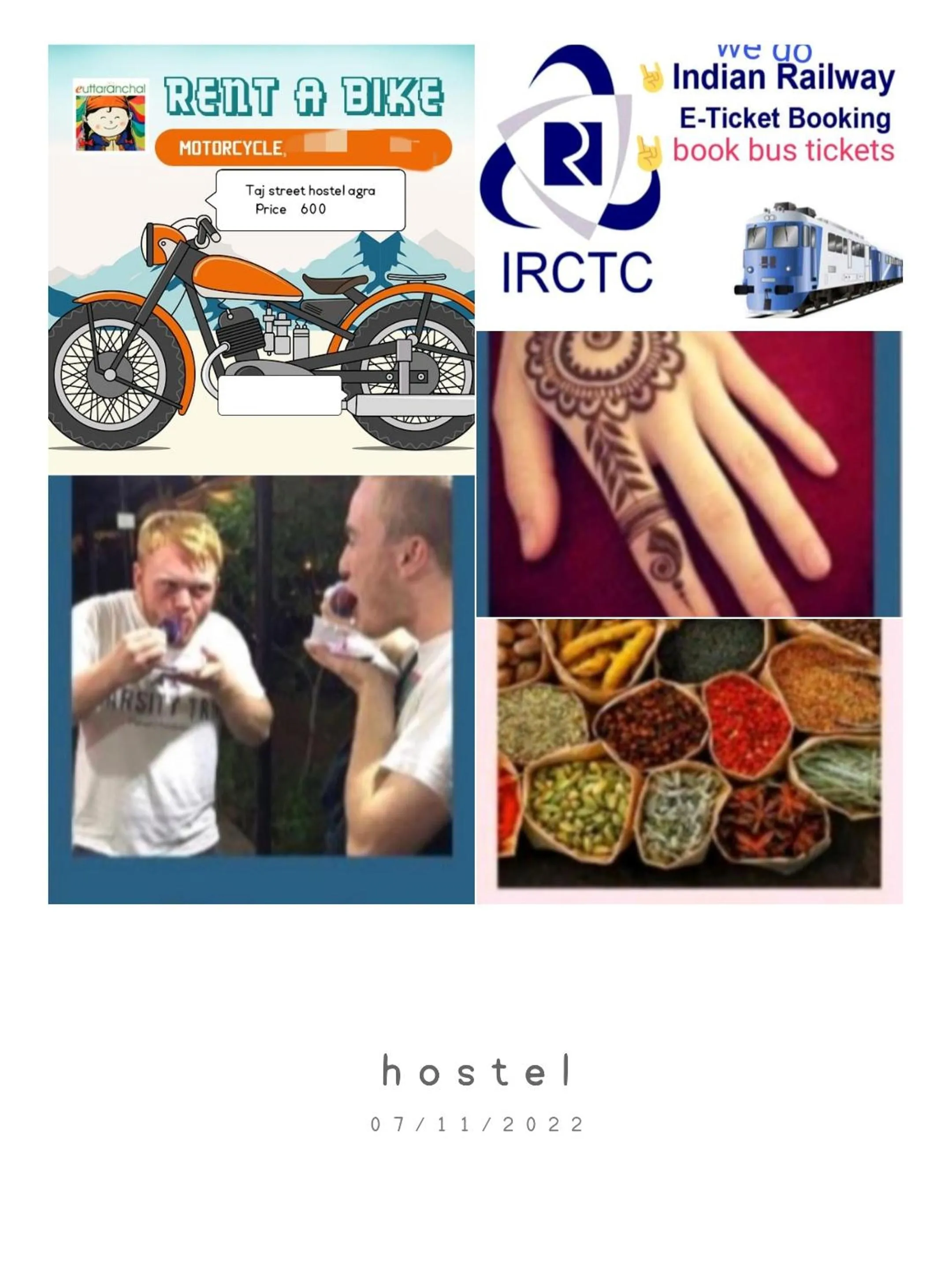 Text overlay in Taj Street Hostel