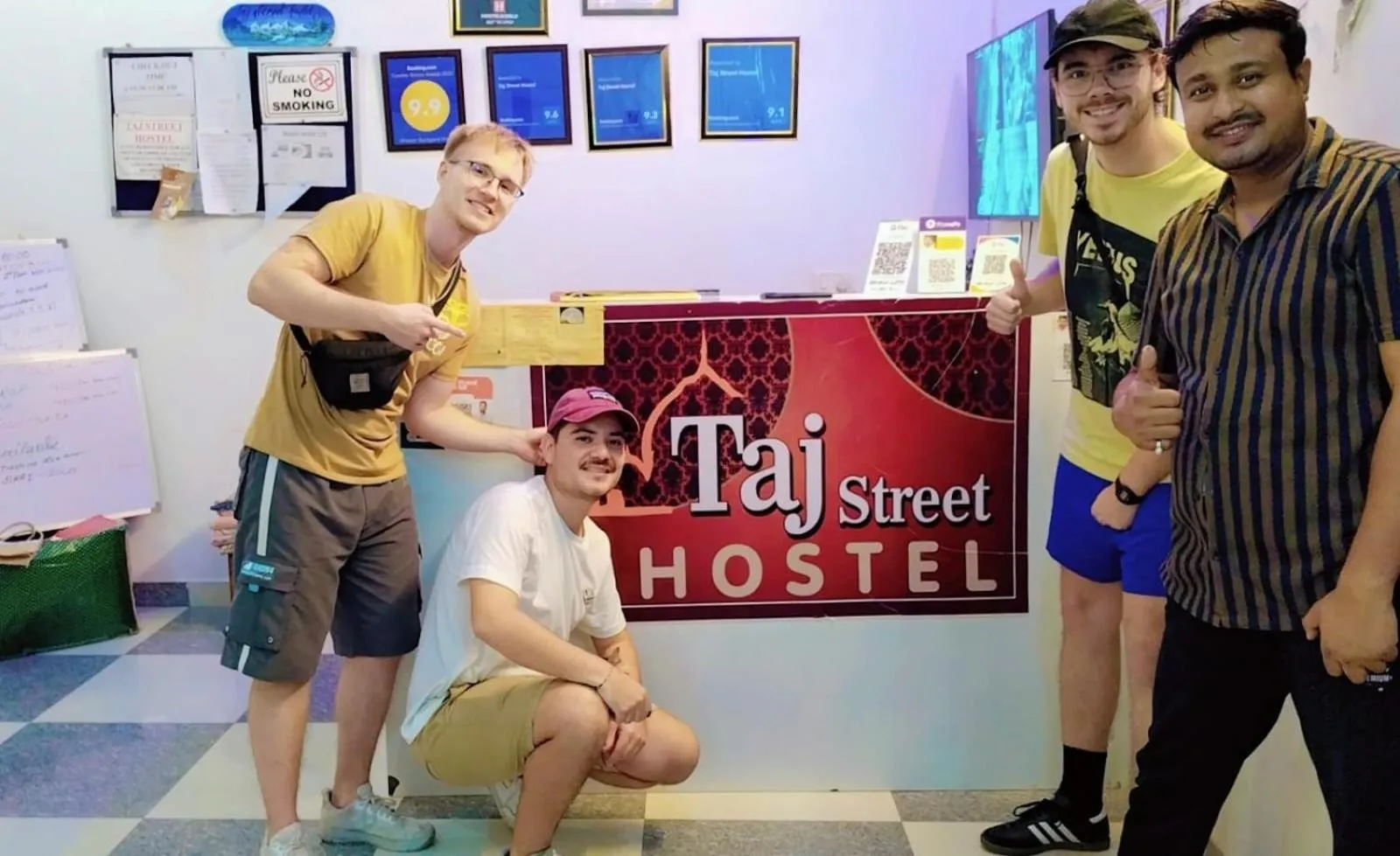 group of guests in Taj Street Hostel