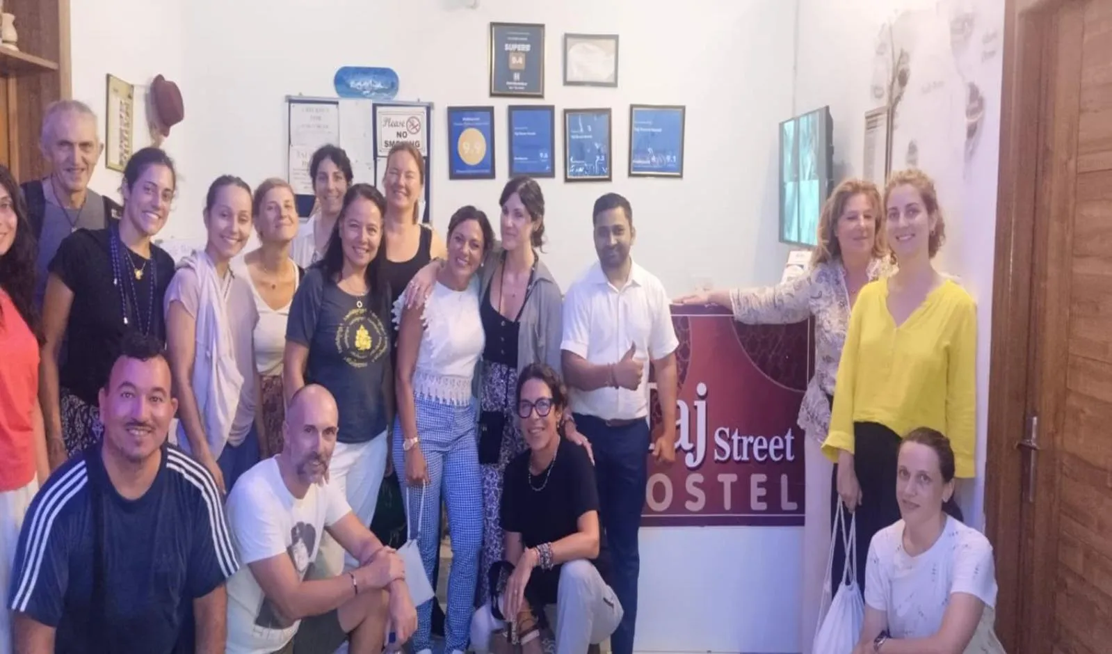 group of guests in Taj Street Hostel