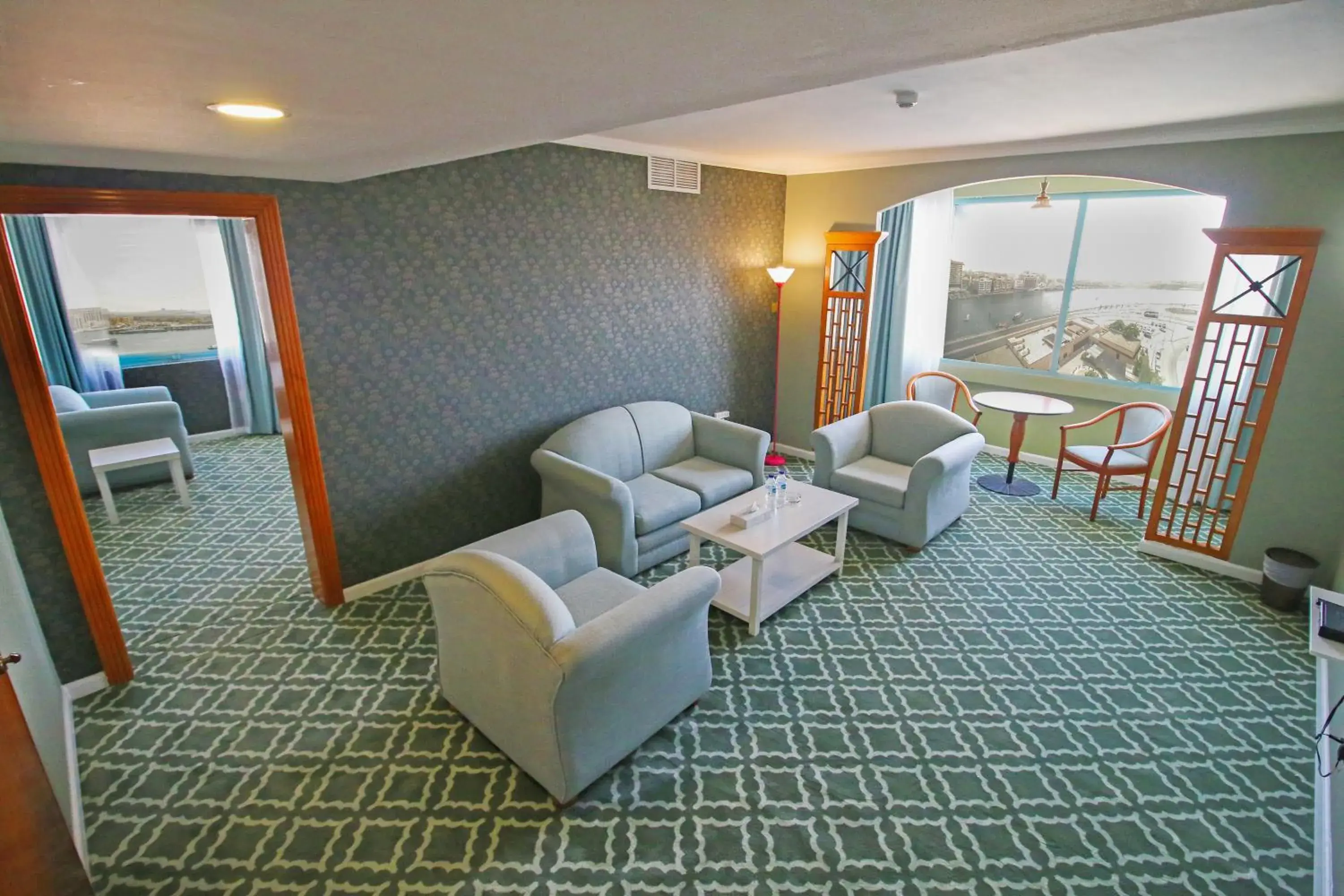 Living room in The George Hotel by Saffron, Dubai Creek Living room in The George Hotel by Saffron, Dubai Creek