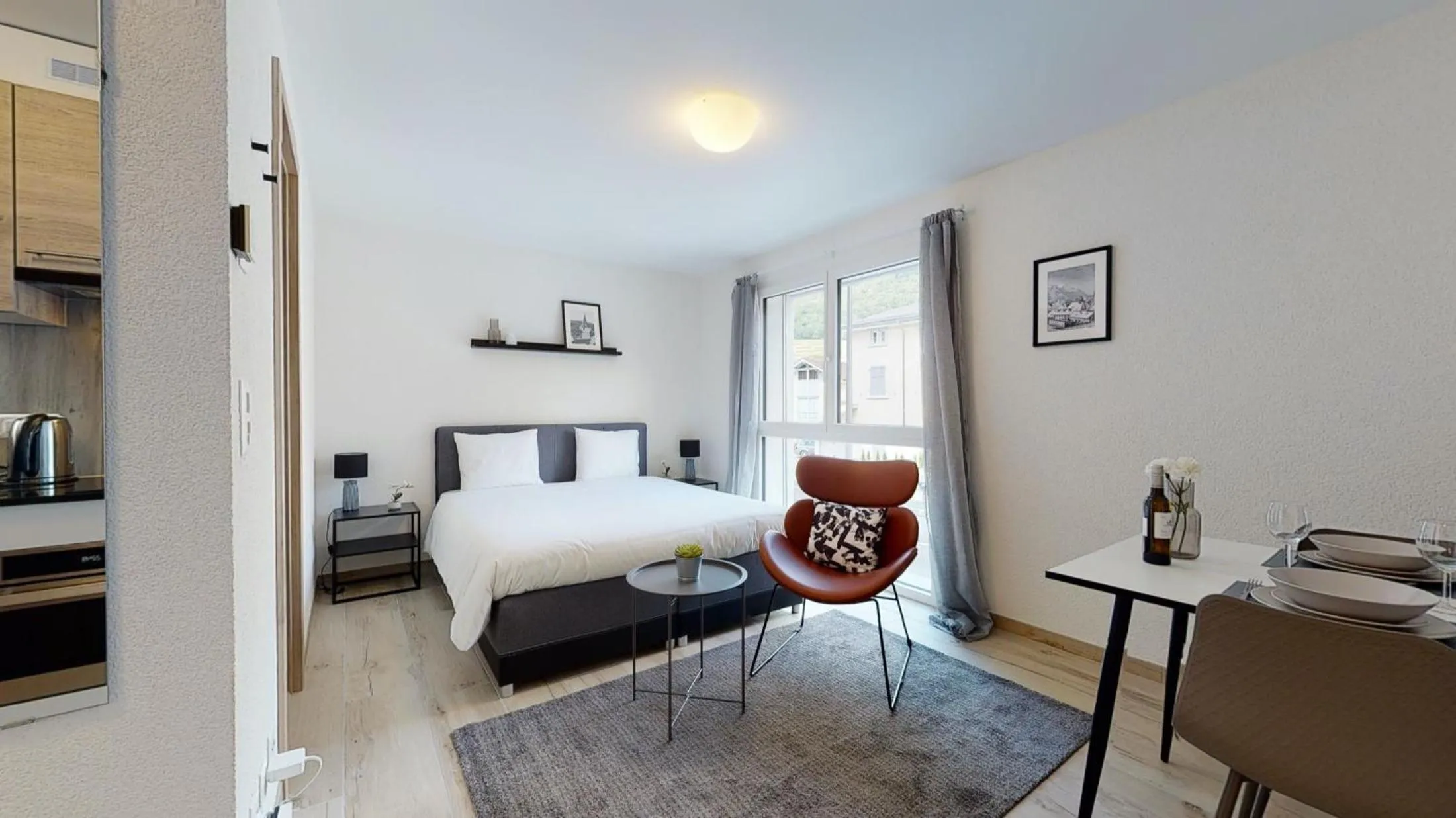 Bedroom, Bed in Nonanteneuf appart hōtel Aigle - contactless check-in