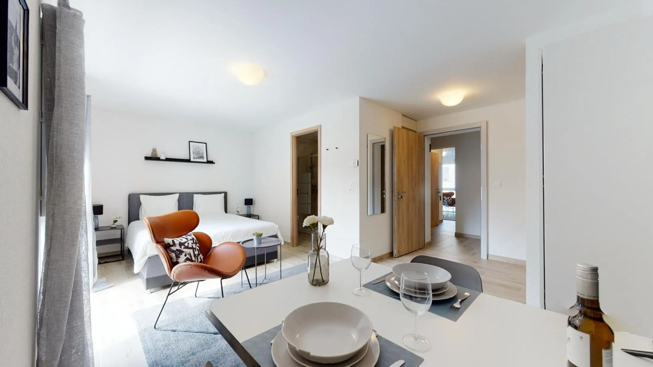 Bedroom, Bed in Nonanteneuf appart hōtel Aigle - contactless check-in