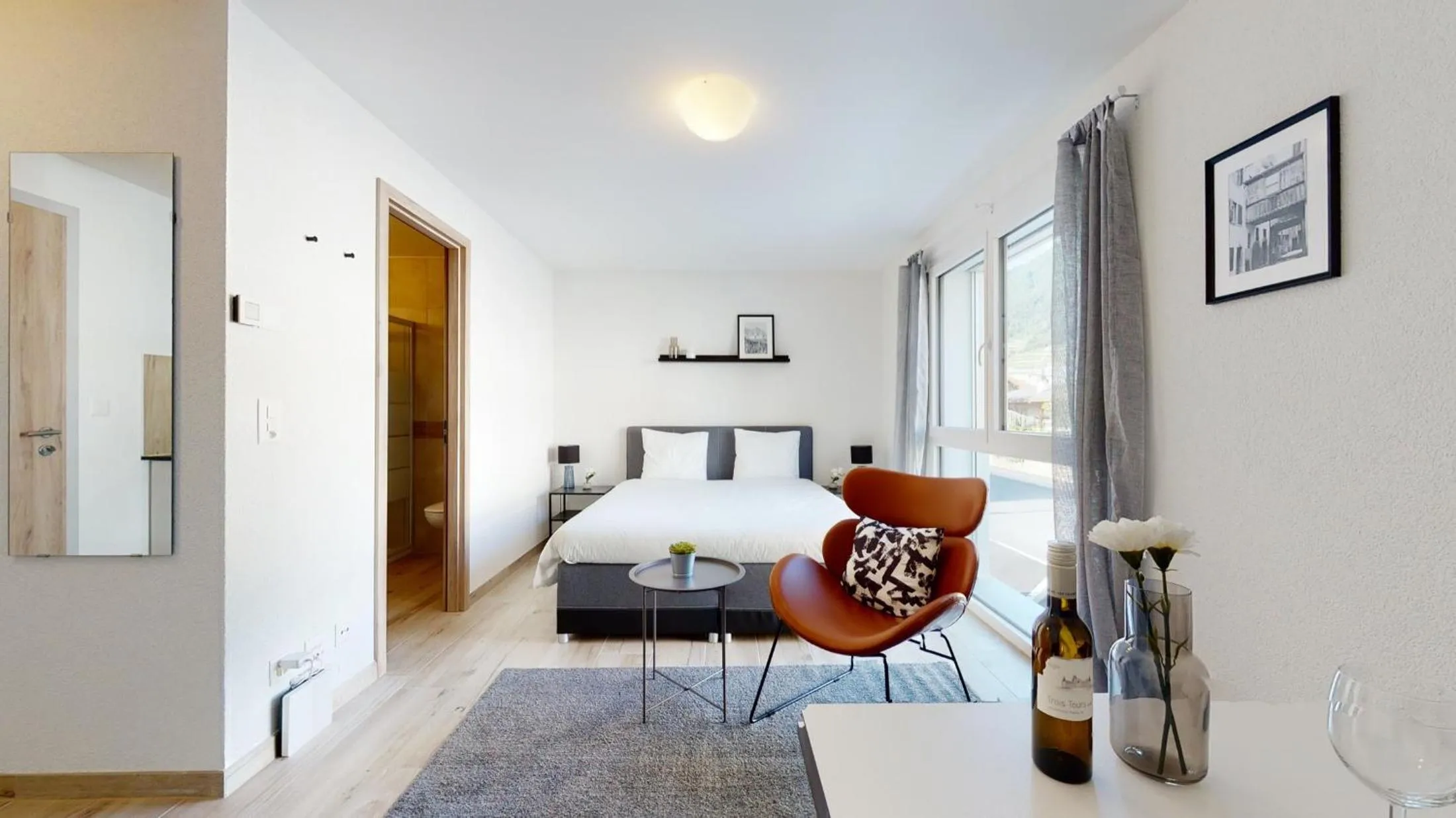 Bedroom, Bed in Nonanteneuf appart hōtel Aigle - contactless check-in