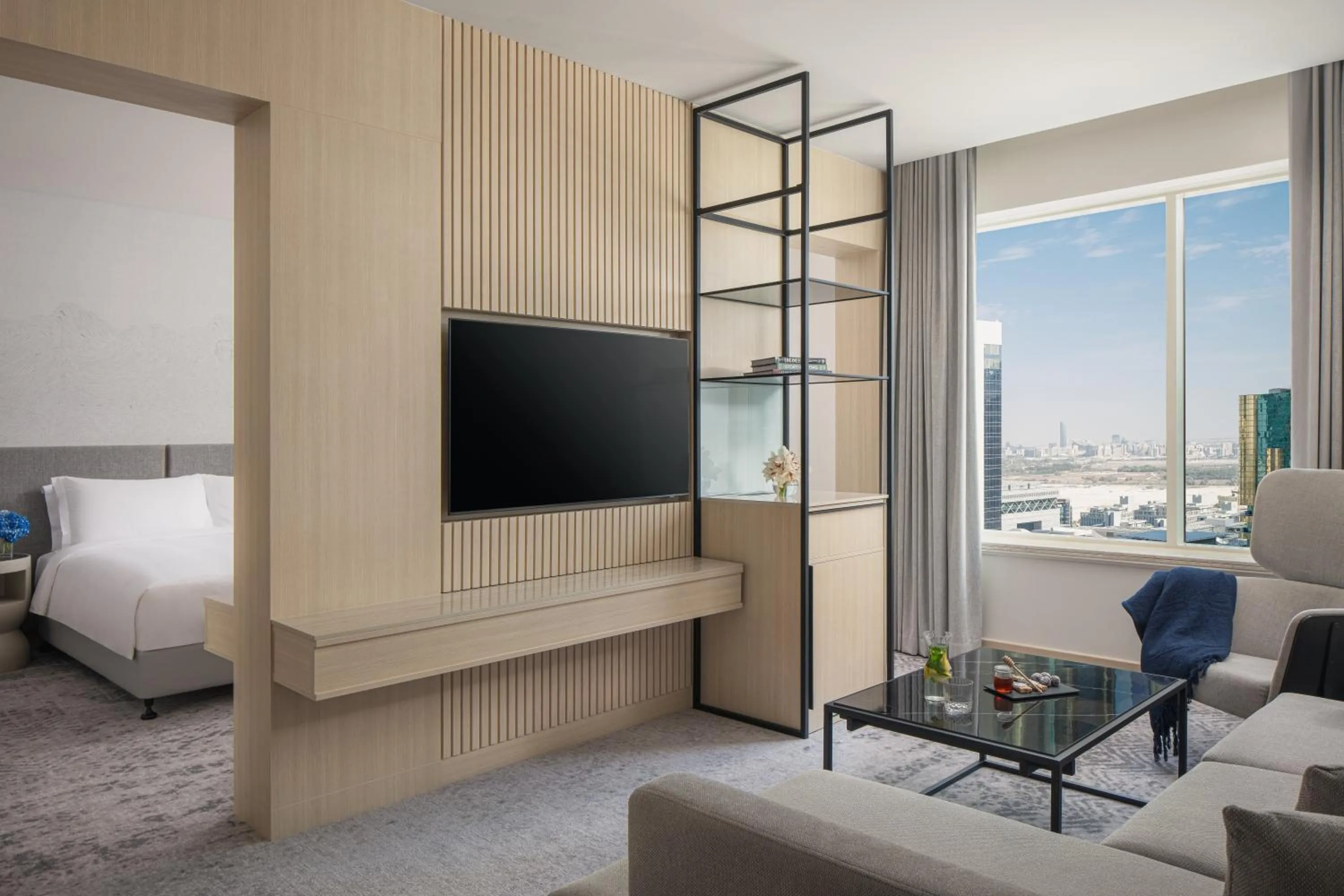 Living room, Bed in Towers Rotana - Dubai