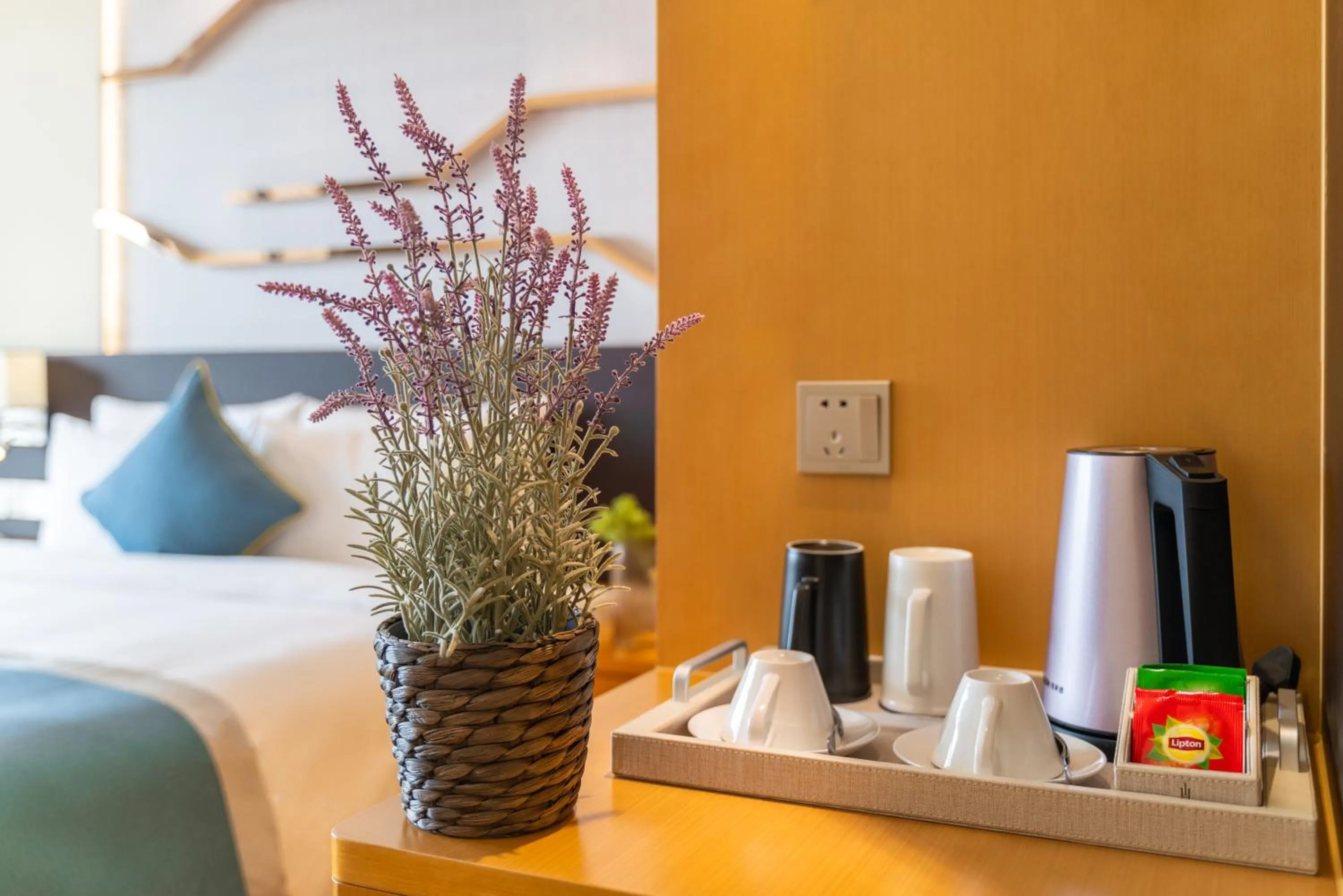 Coffee/tea facilities, Bed in Dingshang Apartment Hotel