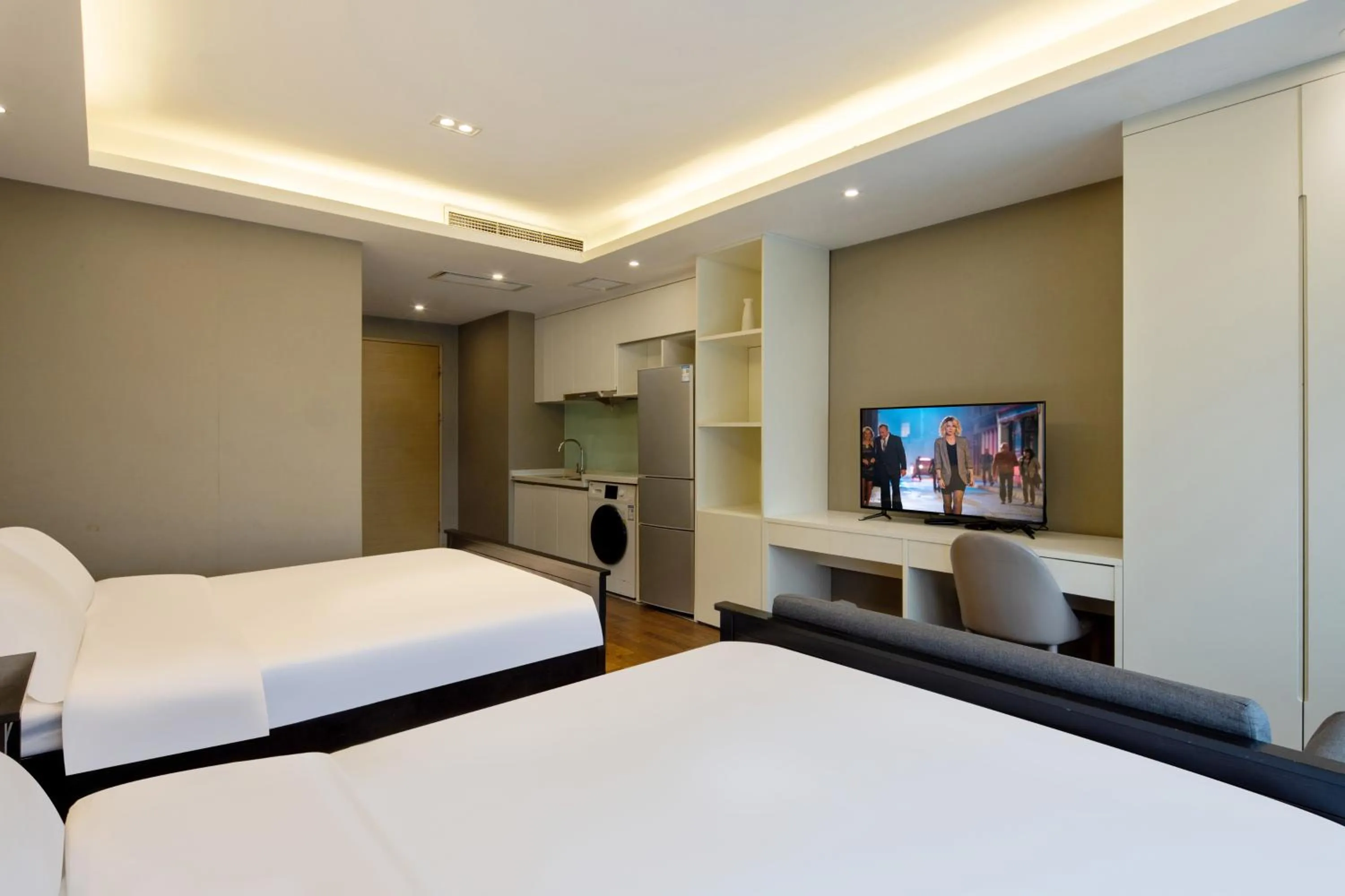 Bed in Estee ApartHotel - Feels like home & Free WiFi & Independent kitchen, Washing machine, Rridge