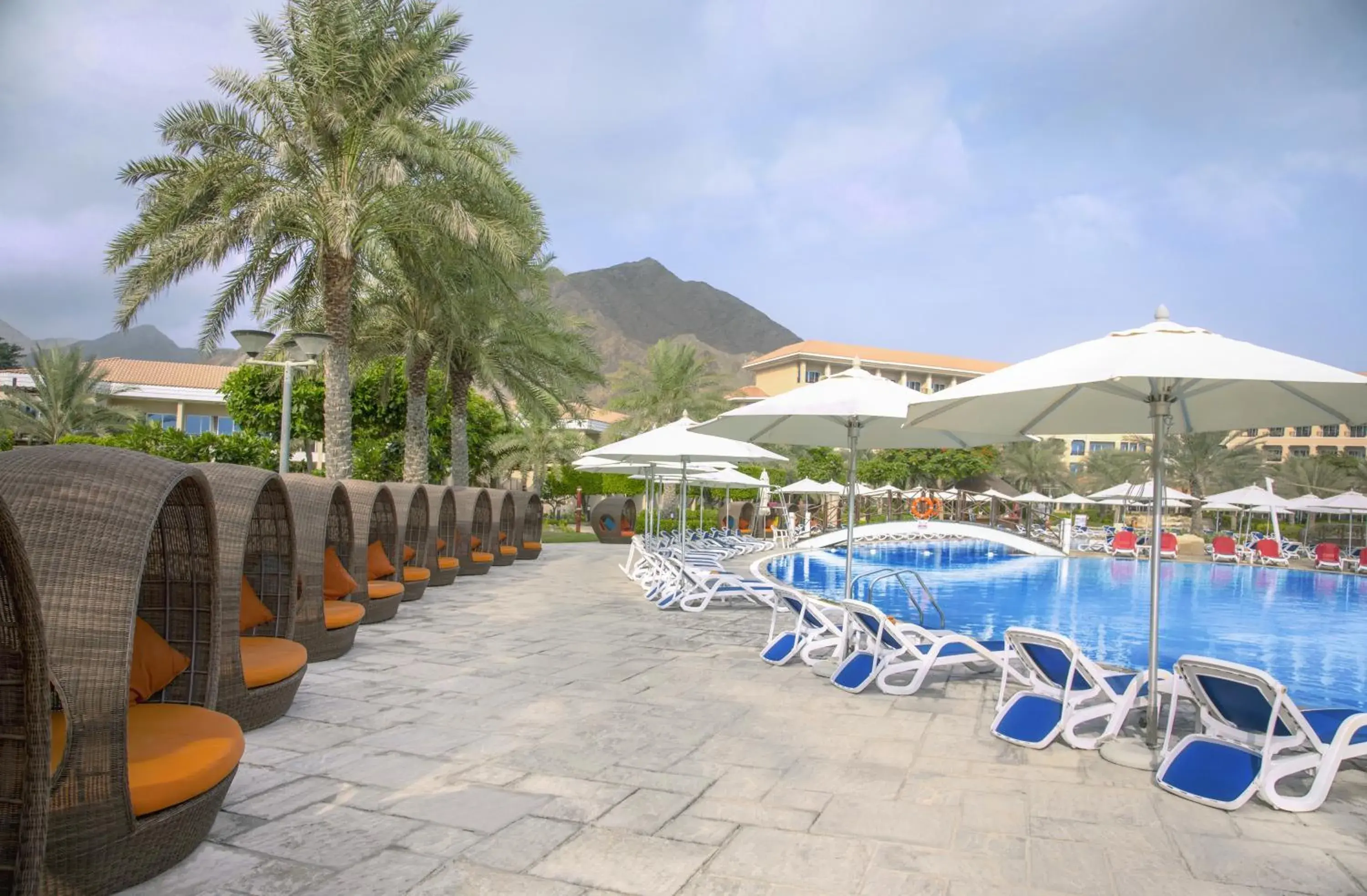 Pool view in Fujairah Rotana Resort & Spa - Al Aqah Beach Pool view in Fujairah Rotana Resort & Spa - Al Aqah Beach