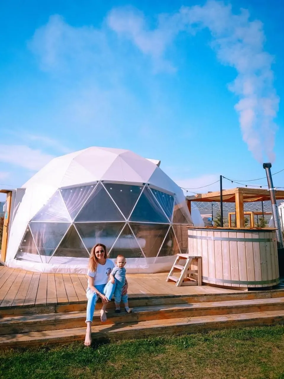 Patio, Children in Jewelberry Glamping Hotel Tbilisi