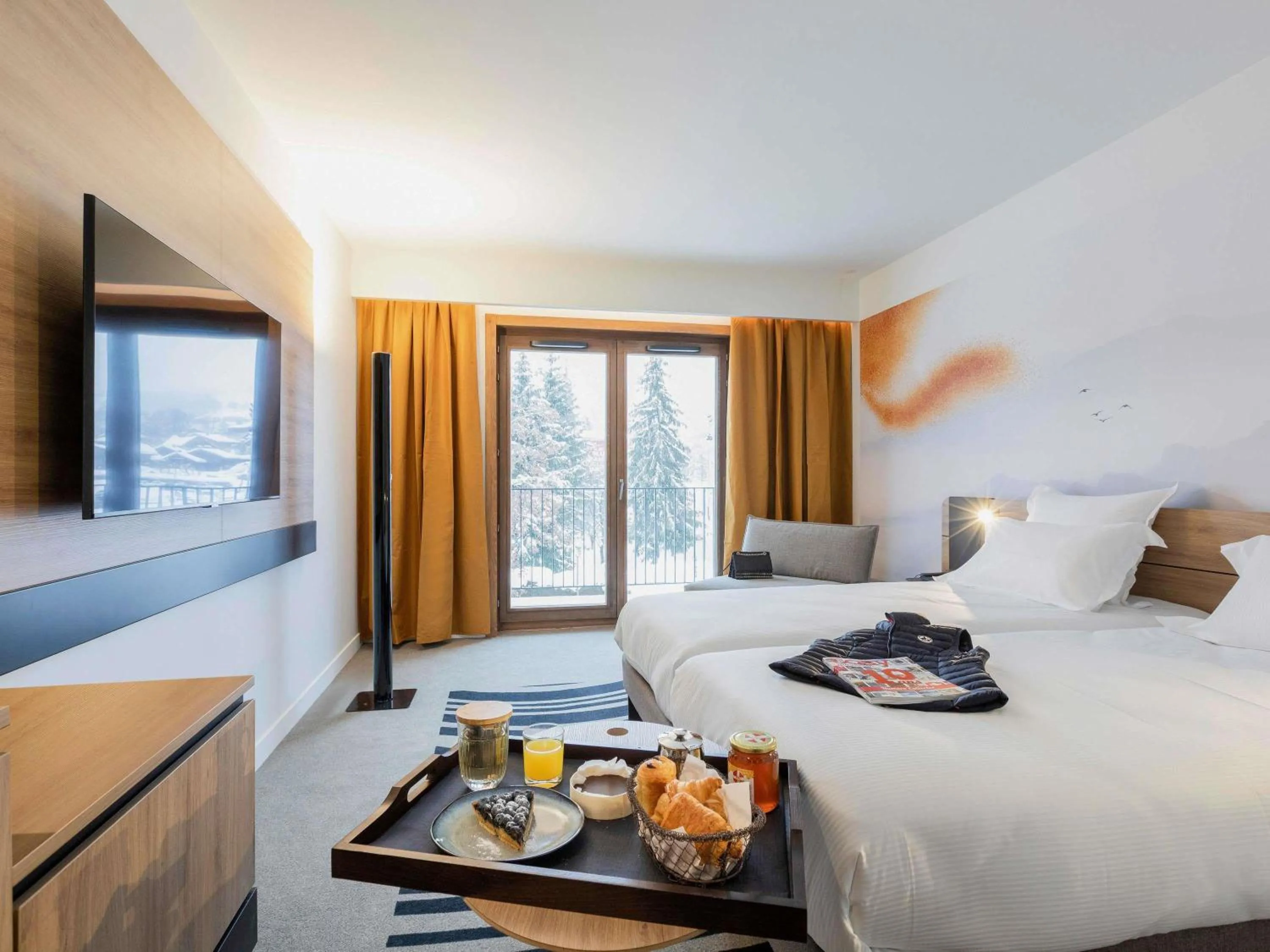 Bedroom, Bed in Novotel Megève Mont-Blanc