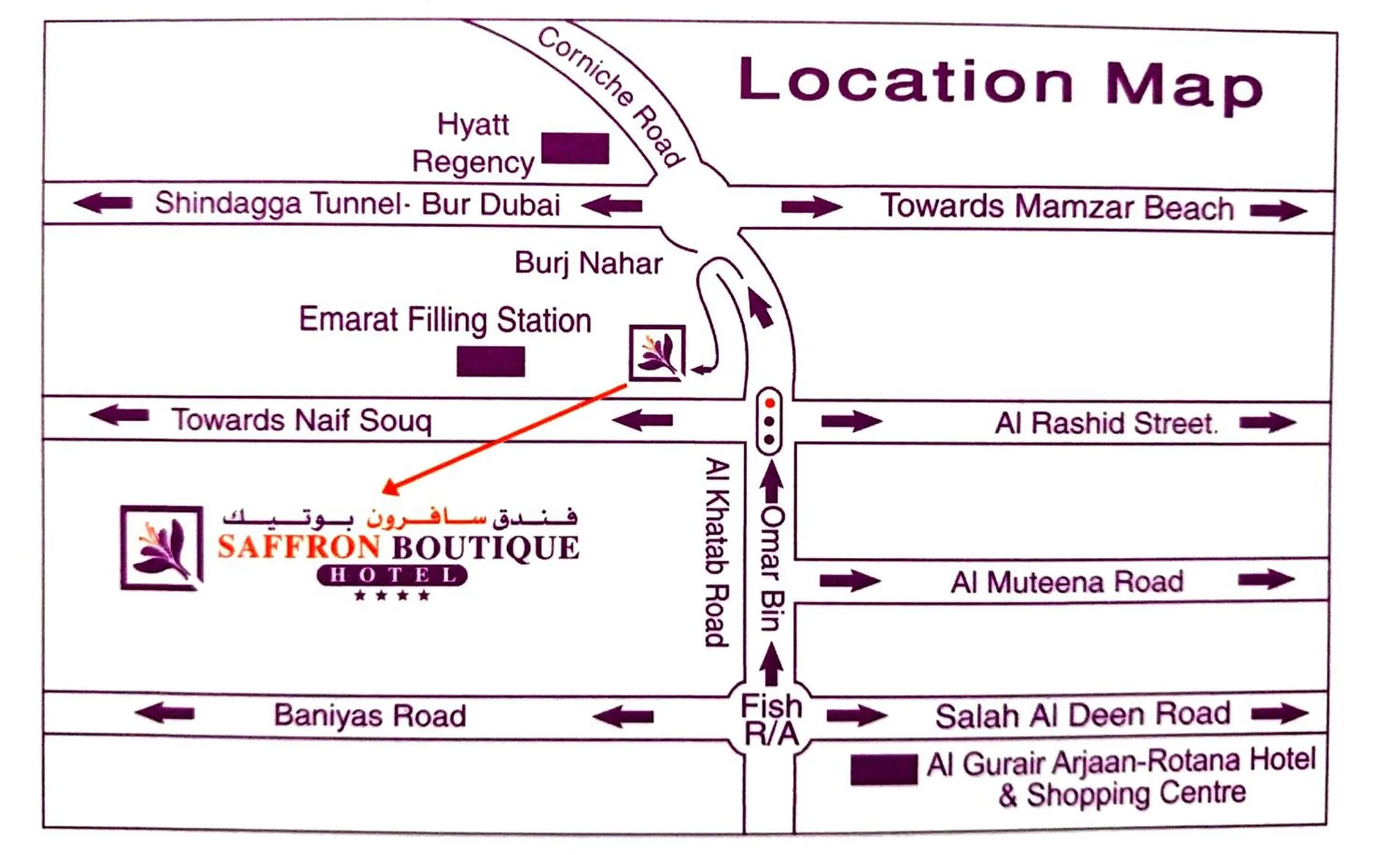 Location in Saffron Boutique Hotel