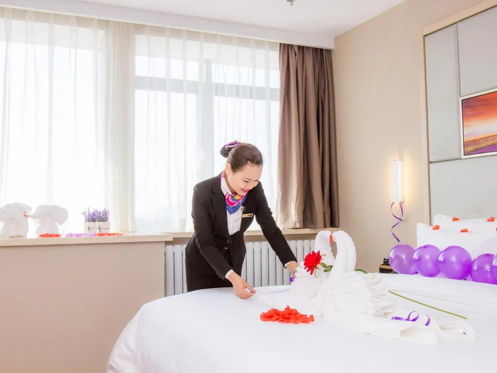 Bed in Lavande Hotel Zhangjiakou Victoria Plaza