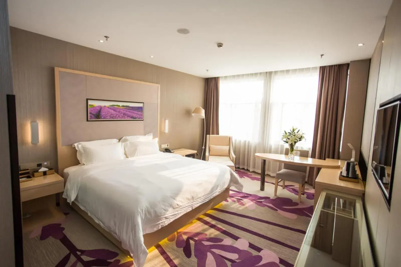 Bed in Lavande Hotel Xuzhou East High-speed Rail Station Jinshanqiao Development Zone Branch Bed in Lavande Hotel Xuzhou East High-speed Rail Station Jinshanqiao Development Zone Branch