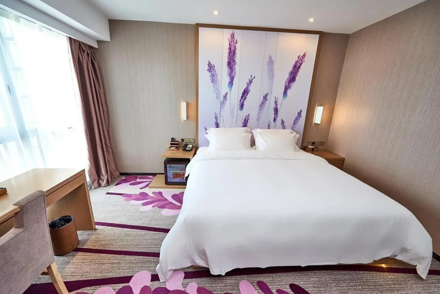 Bed in Lavande Hotel Haining Leather City Yintai Branch Bed in Lavande Hotel Haining Leather City Yintai Branch