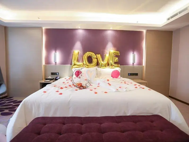 Bed in Lavande Hotel Xianyang Yuquan Road Wanda Plaza Branch Bed in Lavande Hotel Xianyang Yuquan Road Wanda Plaza Branch