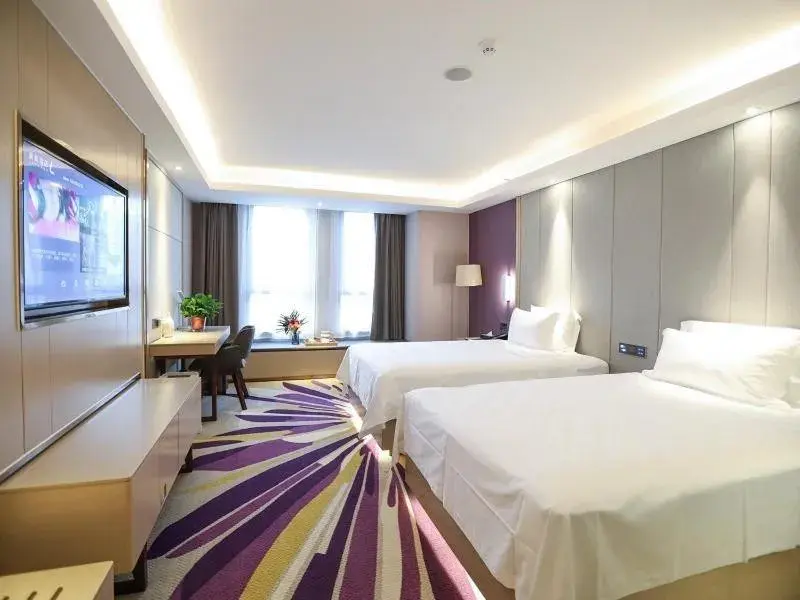 Bed in Lavande Hotel Xianyang Yuquan Road Wanda Plaza Branch Bed in Lavande Hotel Xianyang Yuquan Road Wanda Plaza Branch