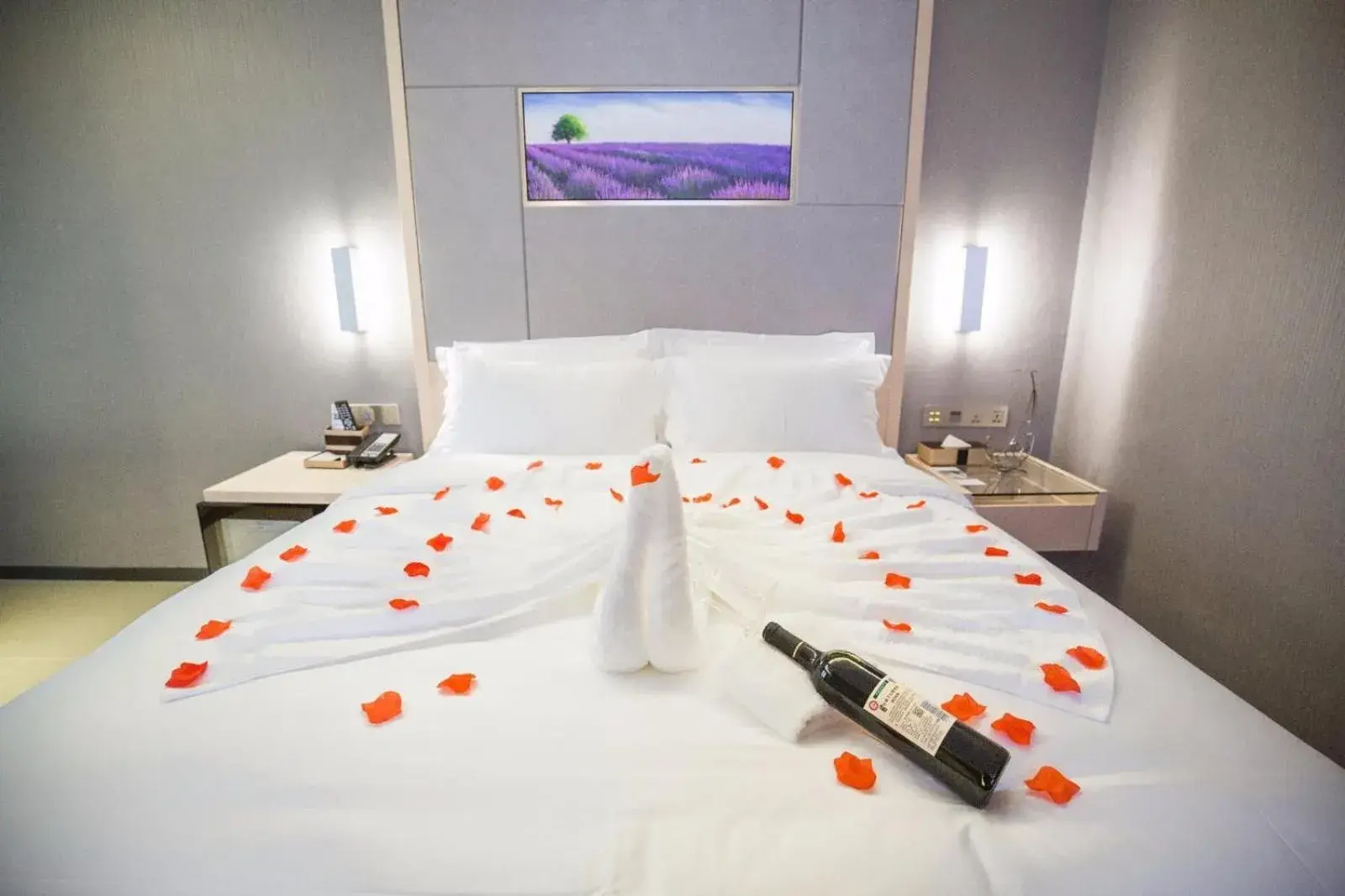 Bed in Lavande Hotel Jiujiang Railway Station Branch Bed in Lavande Hotel Jiujiang Railway Station Branch