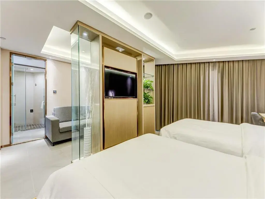 Bed in Lavande Hotel Tangshan Convention and Exhibition Yuanyang City Bed in Lavande Hotel Tangshan Convention and Exhibition Yuanyang City