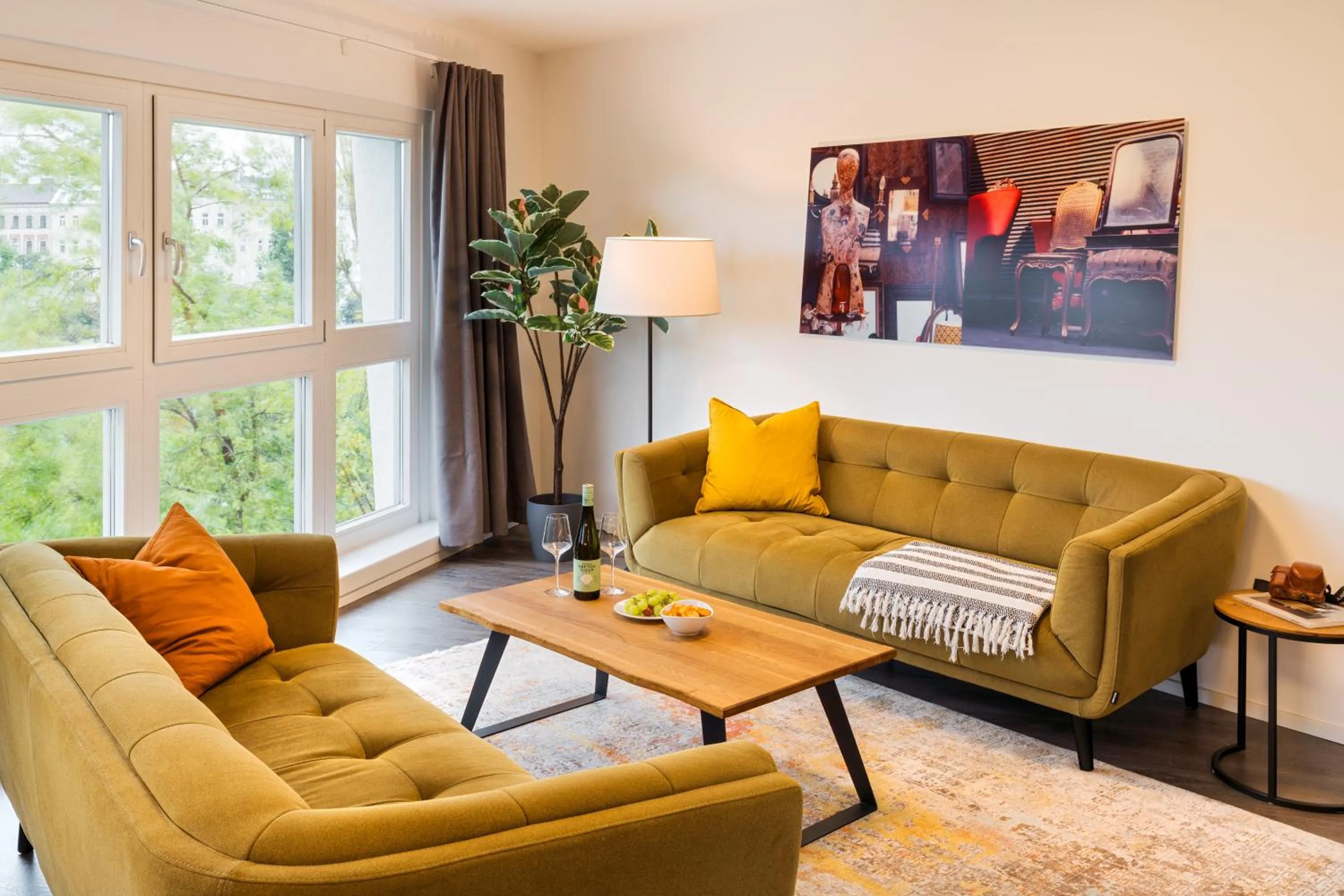 Living room in URBAN ISLAND I Riverside Apartments