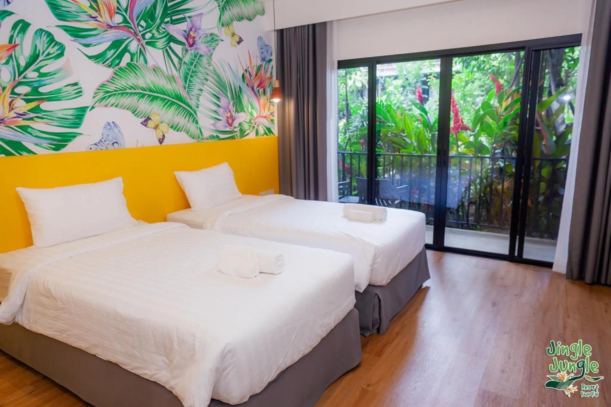 Bed in JINGLE JUNGLE RESORT KHAOYAI