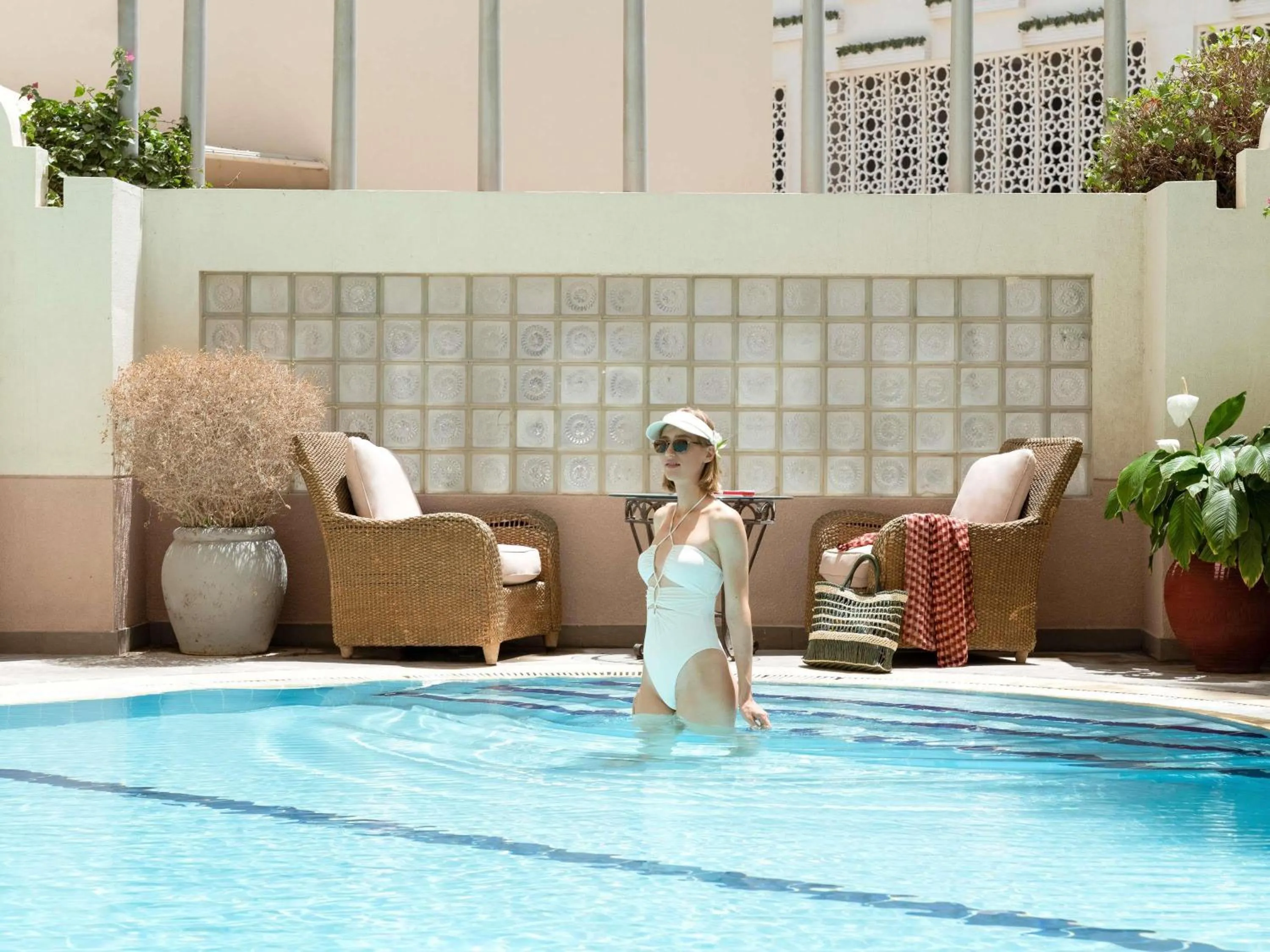 Pool view in Mövenpick Hotel Doha