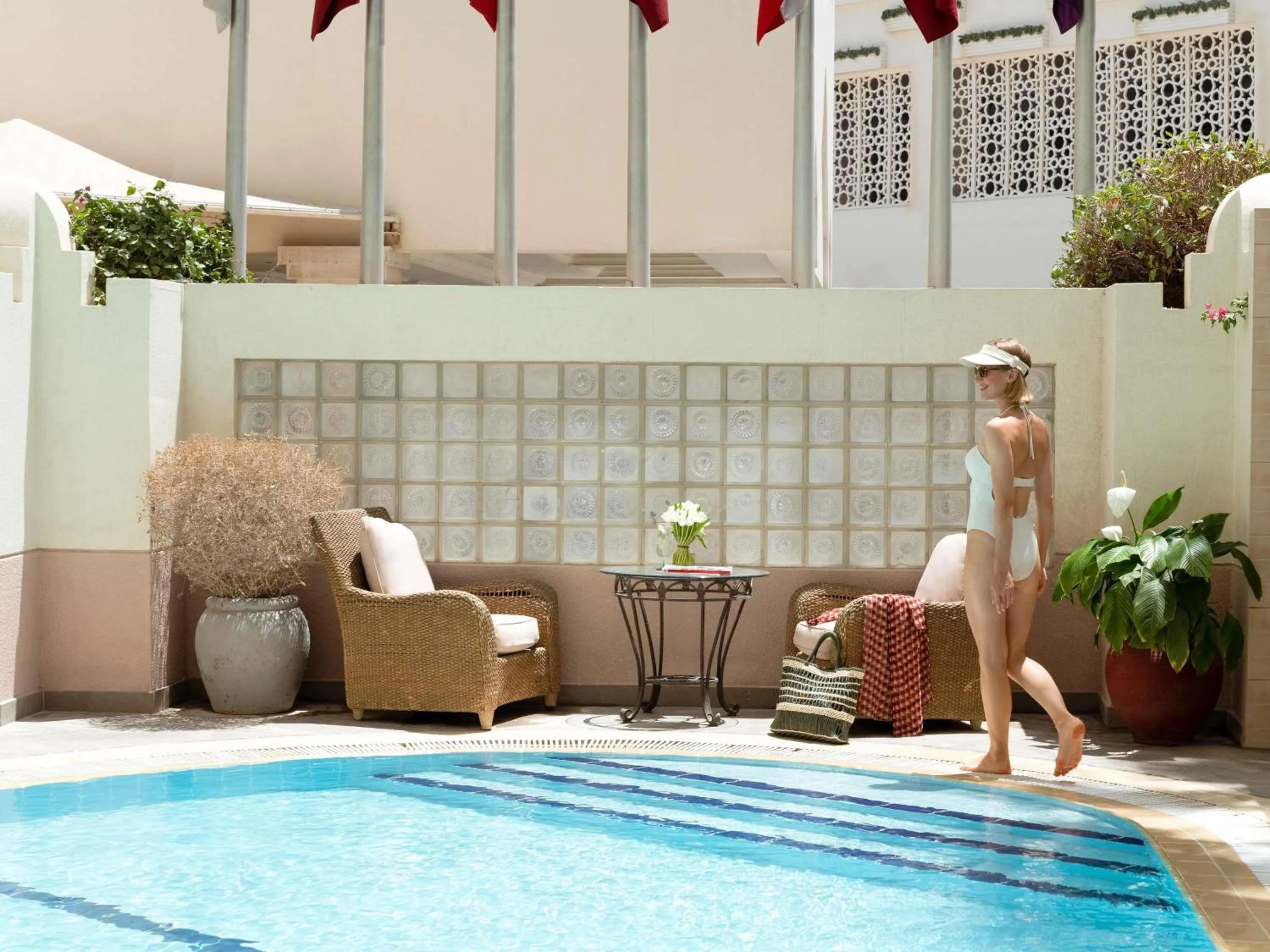 Pool view in Mövenpick Hotel Doha