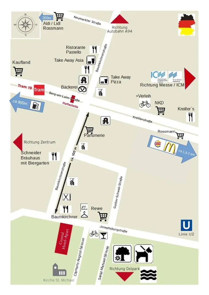 Area and facilities in Central Hotel-Apart München