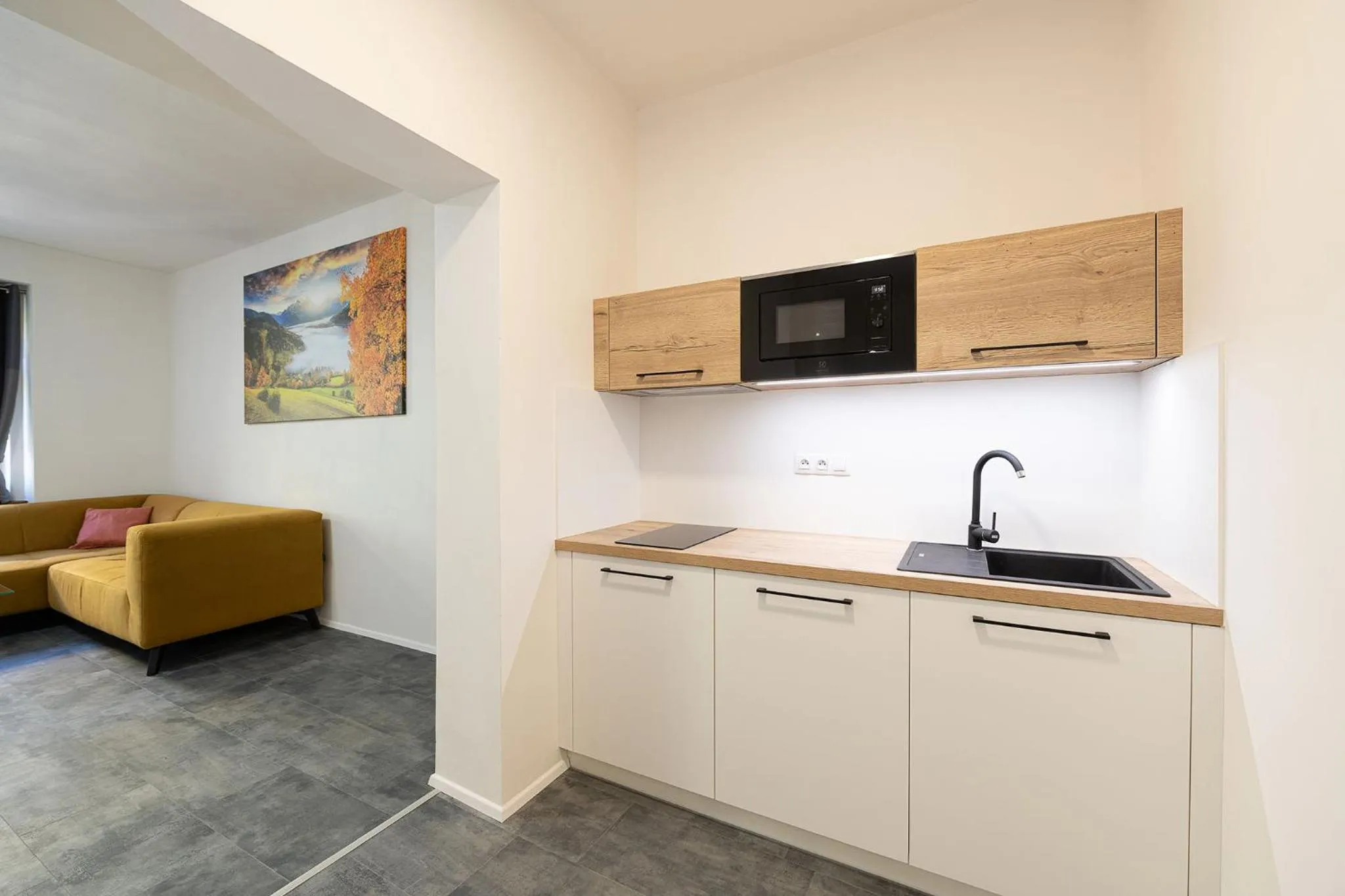 Kitchen or kitchenette in Apartsee Wellness Plzeň