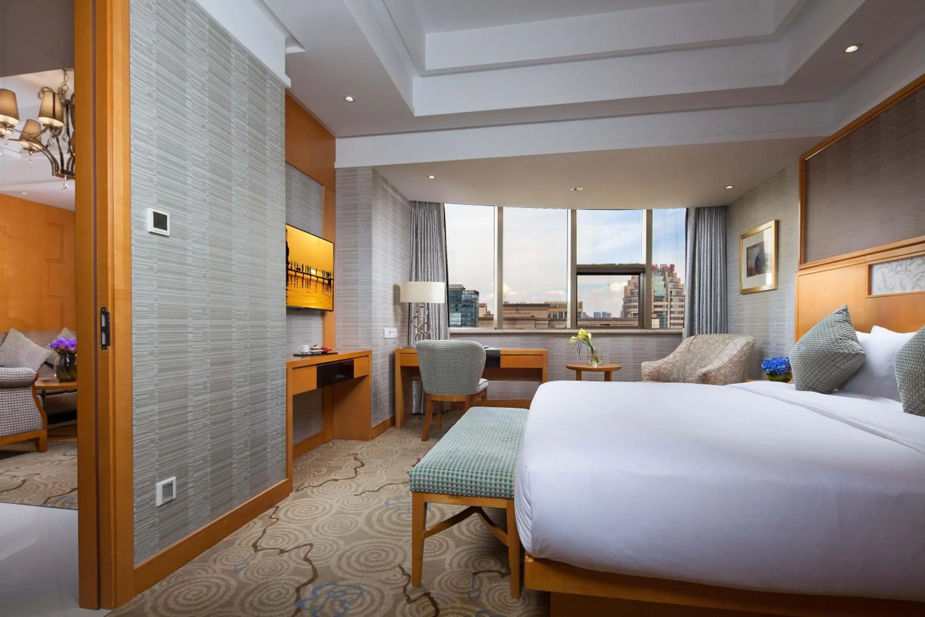 Bed in Huachen International Hotel Bed in Huachen International Hotel