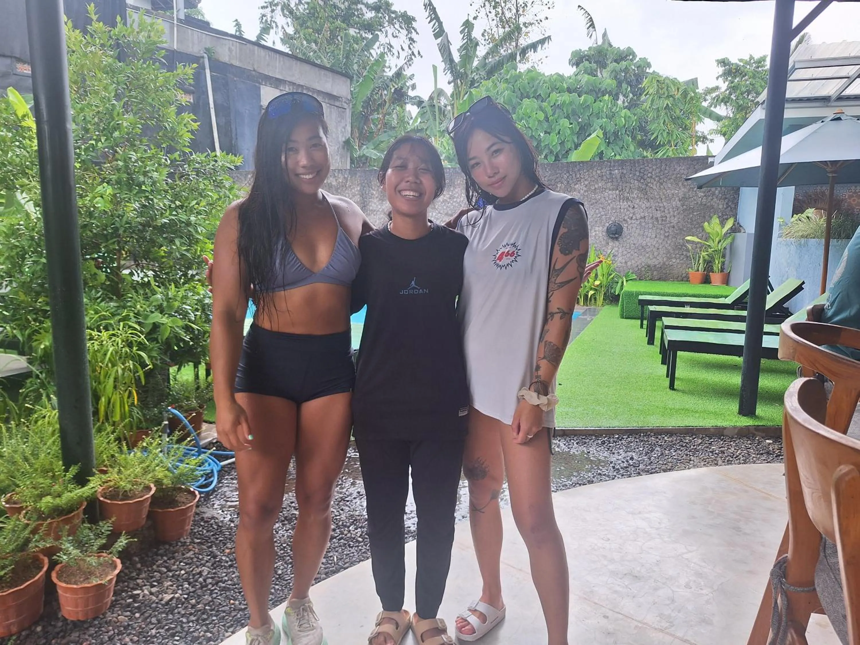 Garden view in The Jungle Hostel Canggu