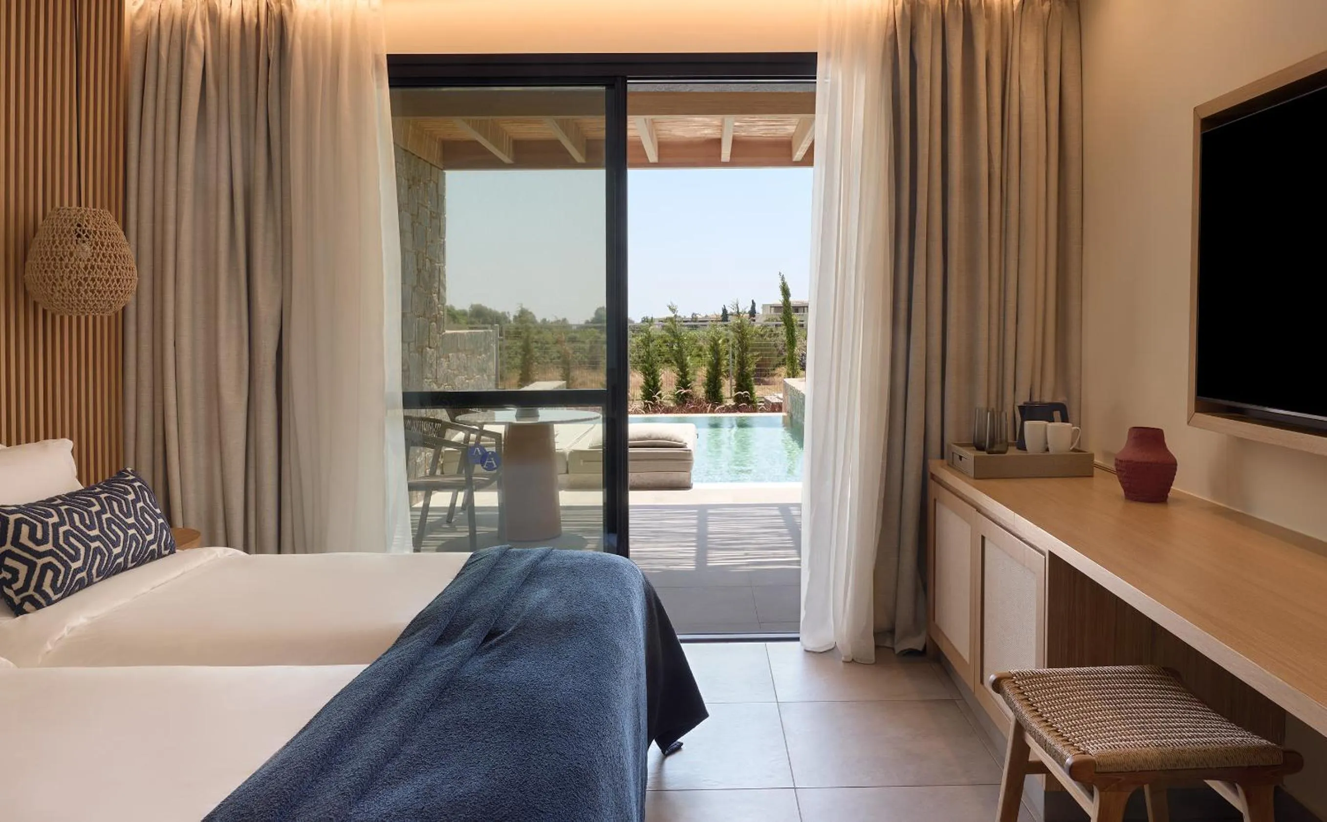 View (from property/room), Bed in Atlantica Beach Resort Kos