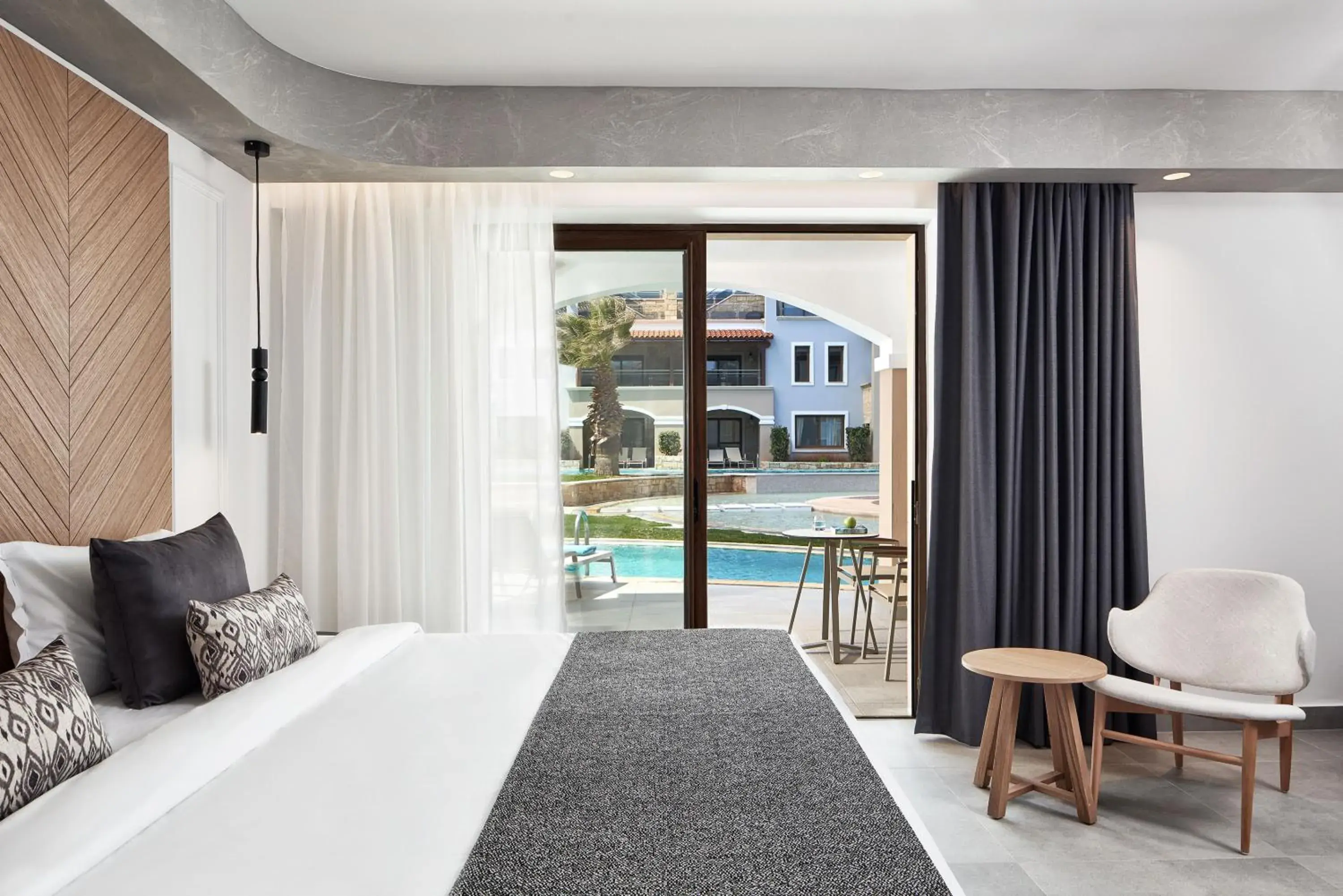 Bedroom, Bed in Atlantica Caldera Palace Bedroom, Bed in Atlantica Caldera Palace