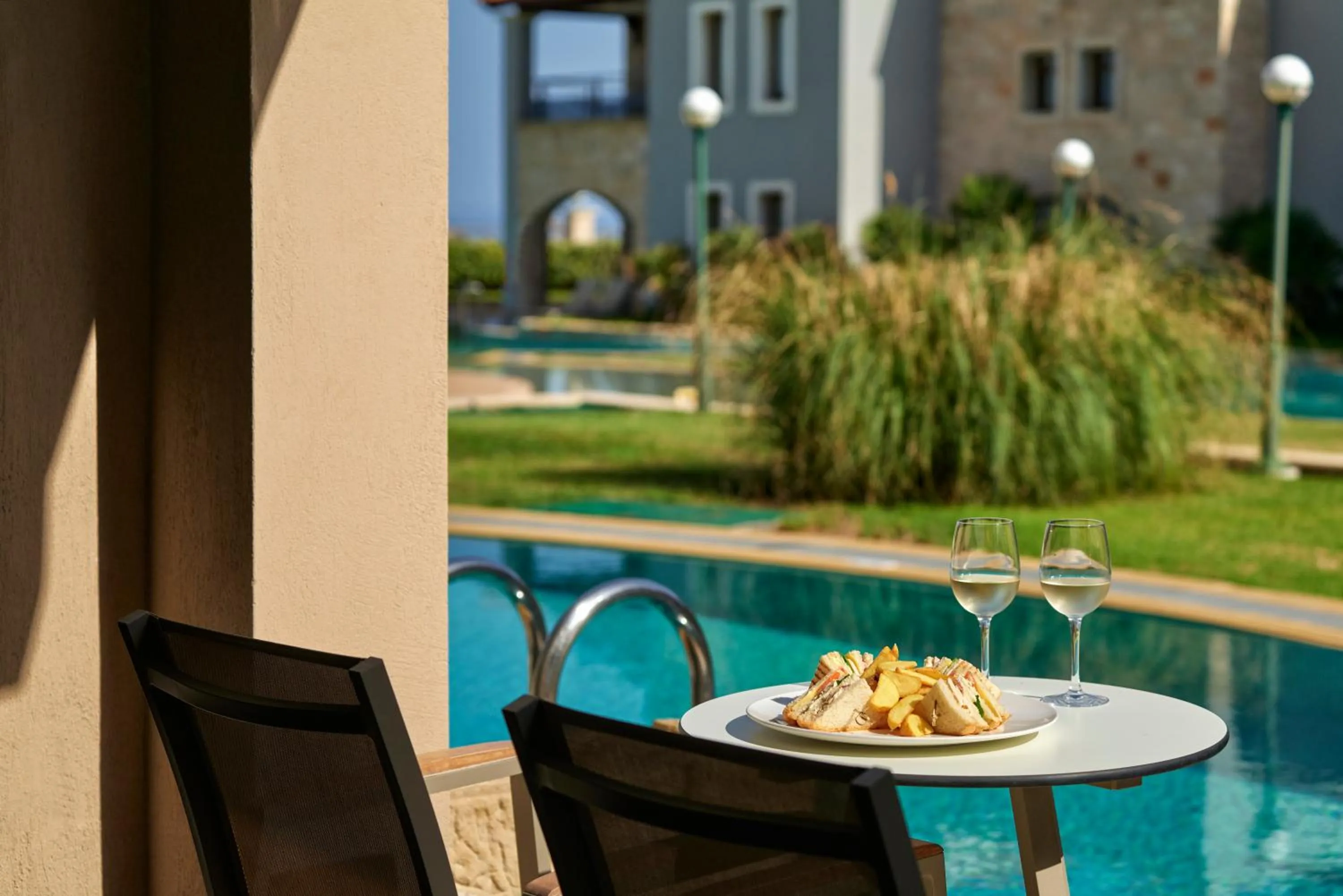 Pool view in Atlantica Caldera Palace